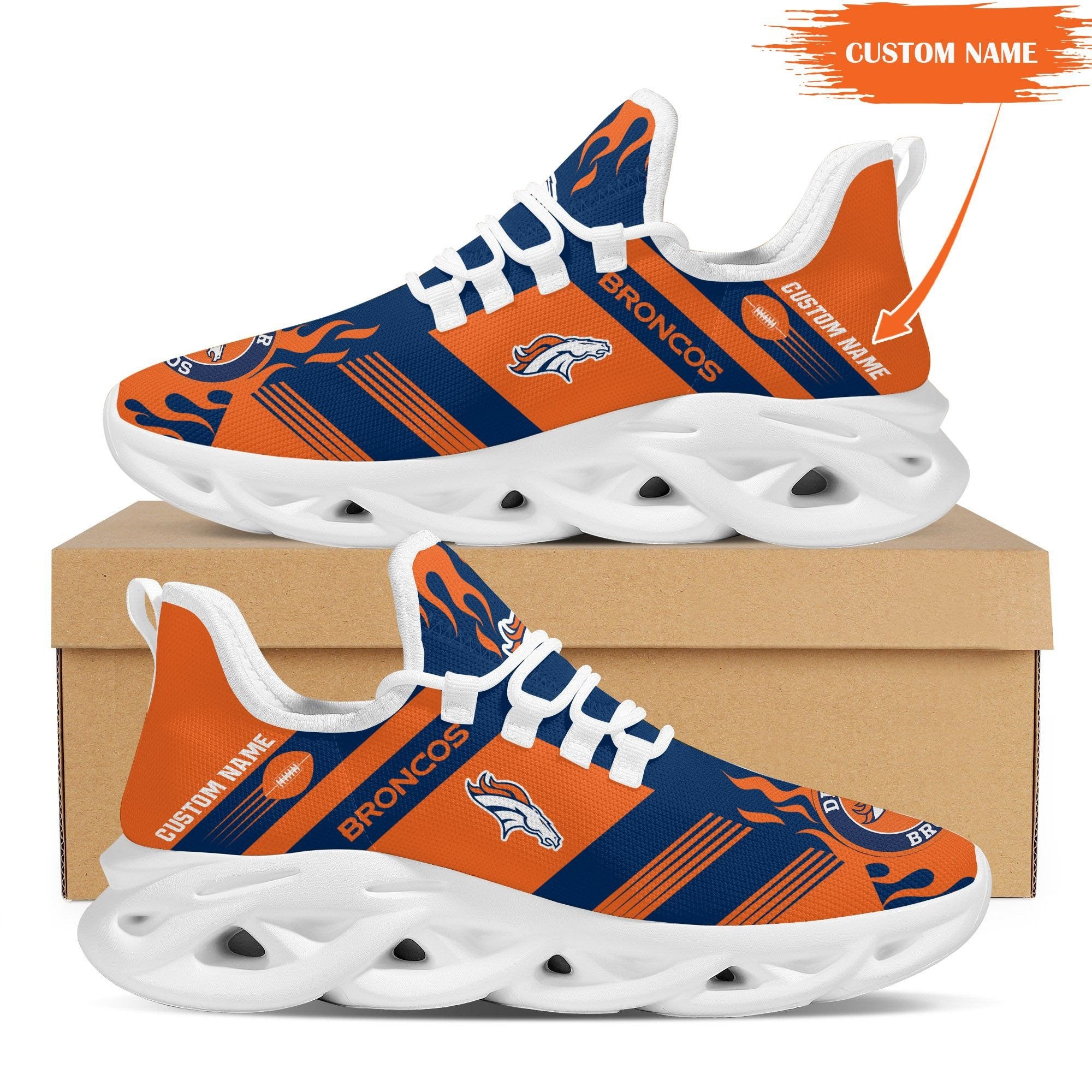 Ideafootwear Denver Broncos NFL Max Soul Shoes Sneakers For Men And Women