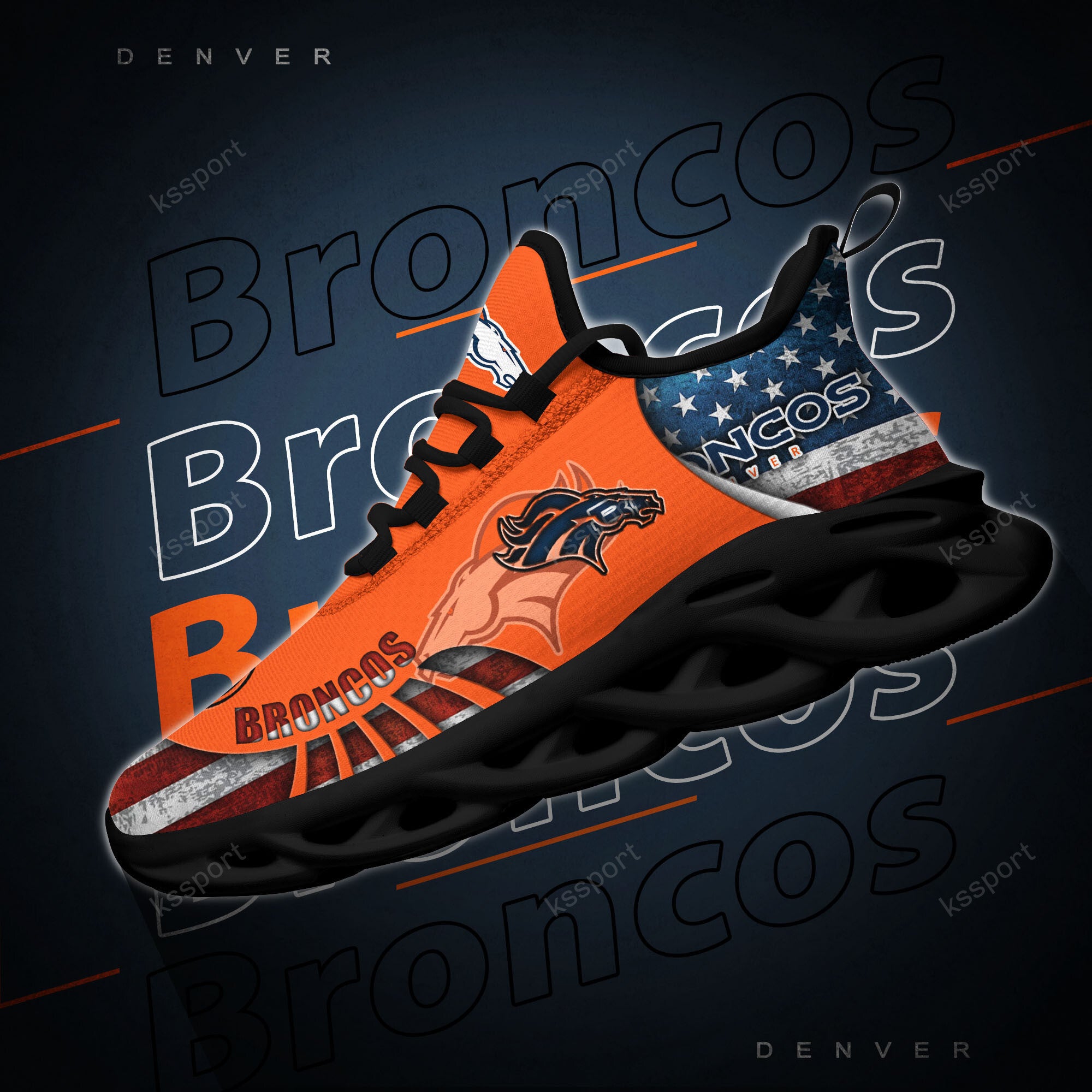 Ideafootwear Denver Broncos NFL Max Soul Shoes Sneakers For Men And Women