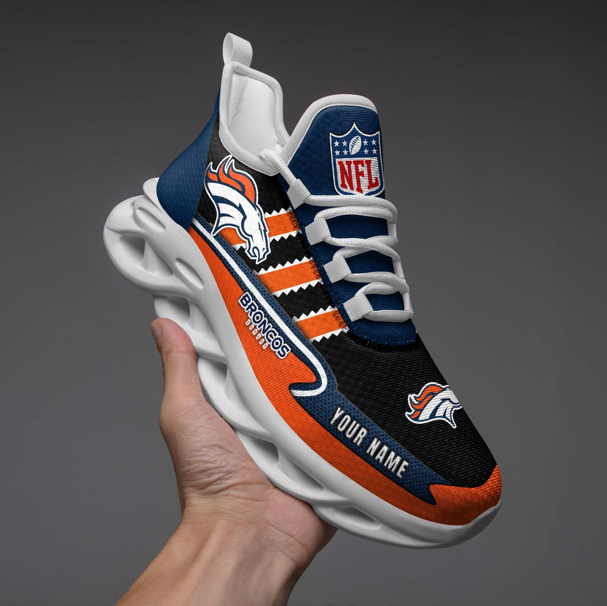 Ideafootwear Denver Broncos NFL Max Soul Shoes Sneakers For Men And Women