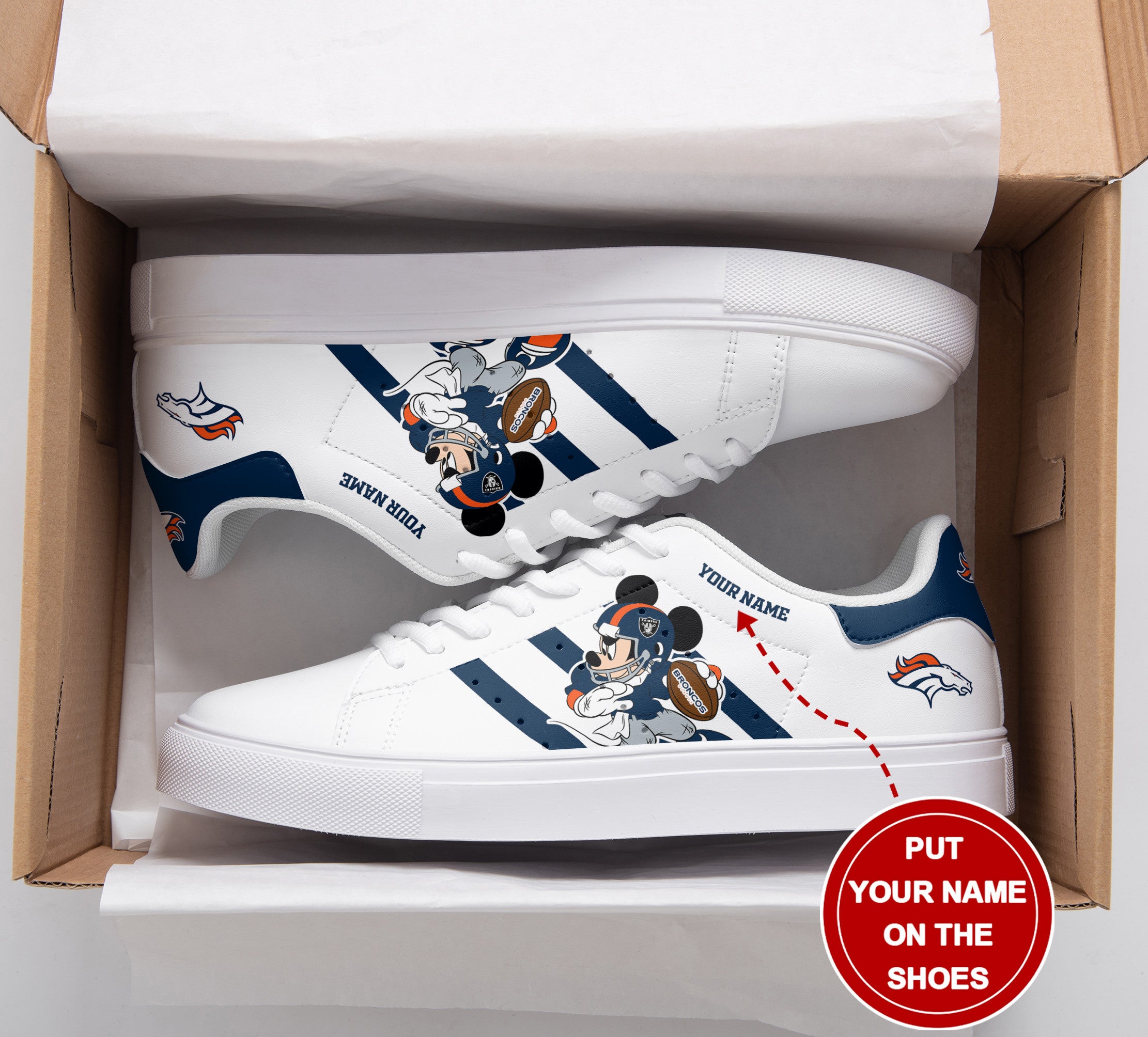 Ideafootwear Denver Broncos Skate Stan Shoes Sneakes For Men And Women