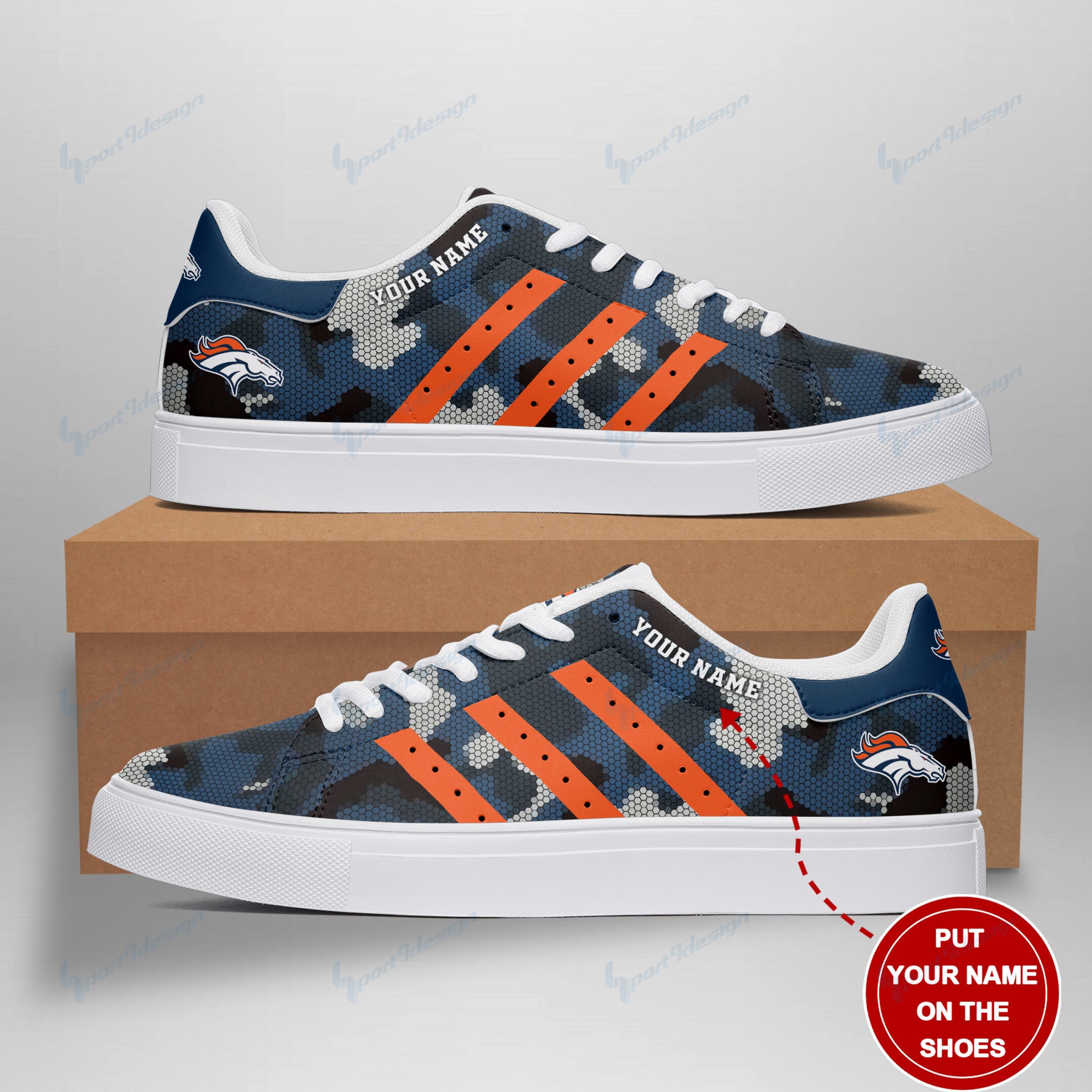 Ideafootwear Denver Broncos Skate Stan Shoes Sneakes For Men And Women