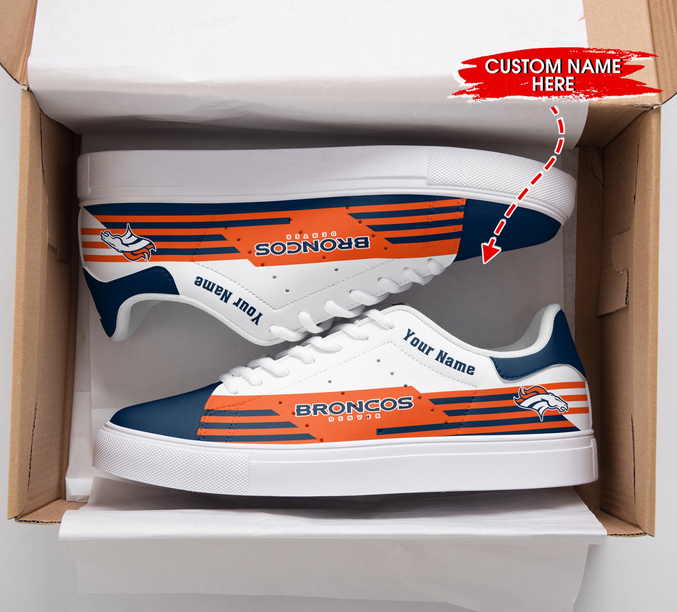 Ideafootwear Denver Broncos Skate Stan Shoes Sneakes For Men And Women
