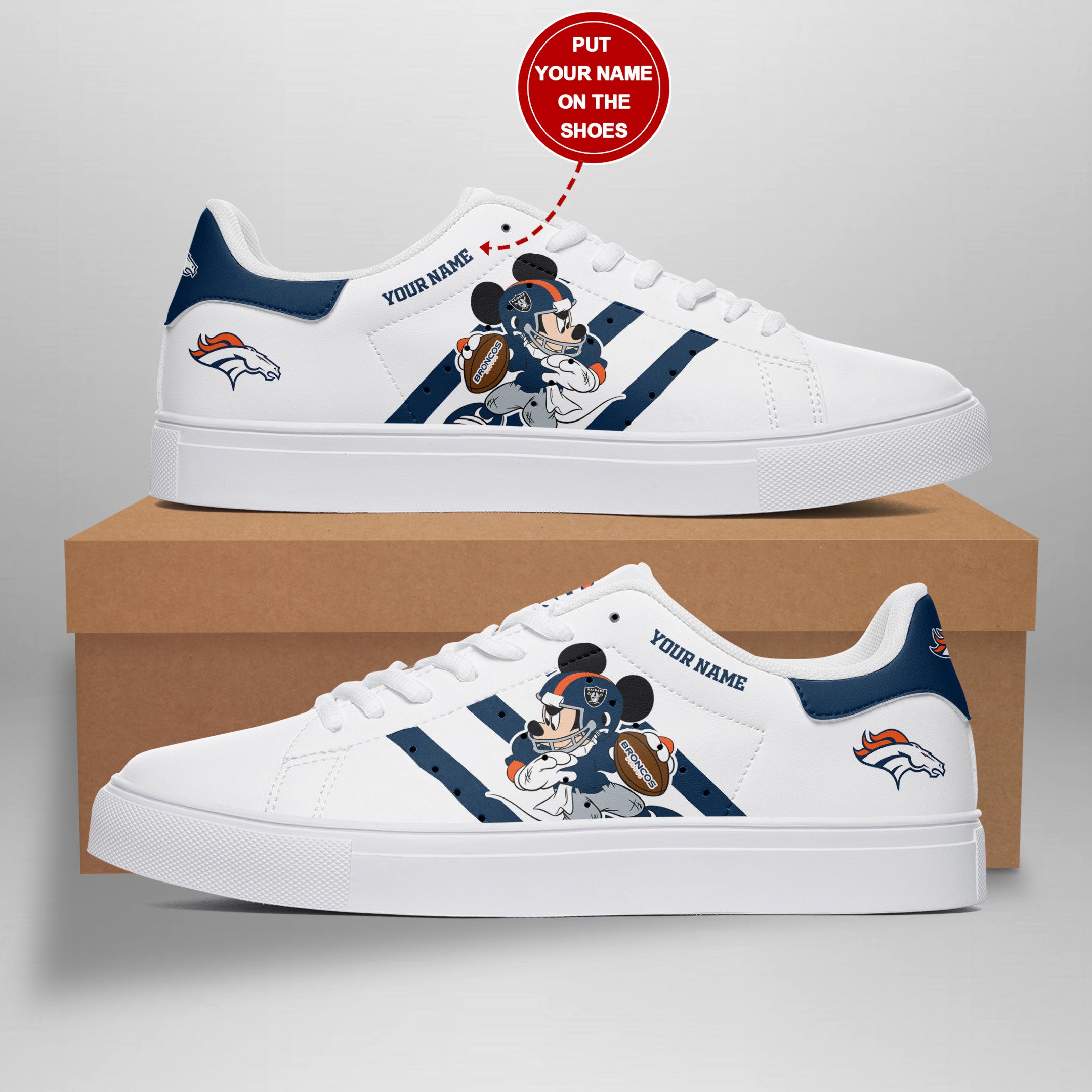 Ideafootwear Denver Broncos Skate Stan Shoes Sneakes For Men And Women