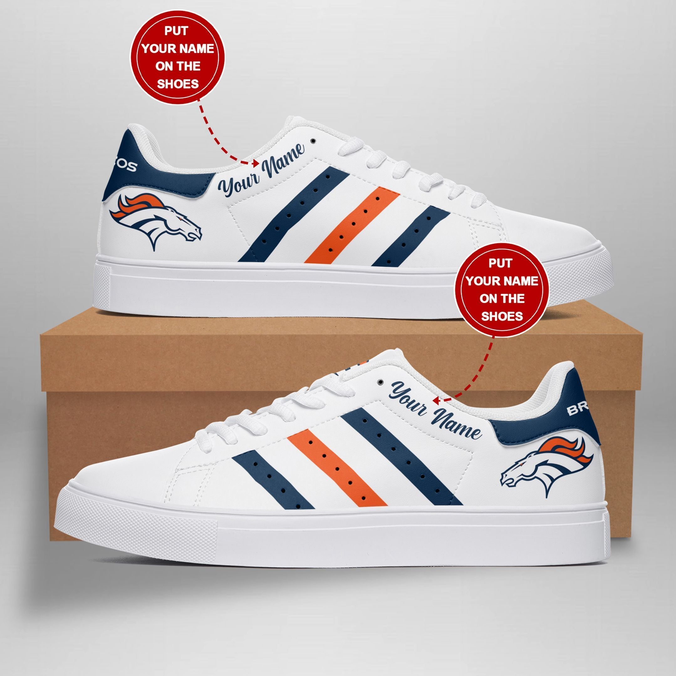 Ideafootwear Denver Broncos Skate Stan Shoes Sneakes For Men And Women
