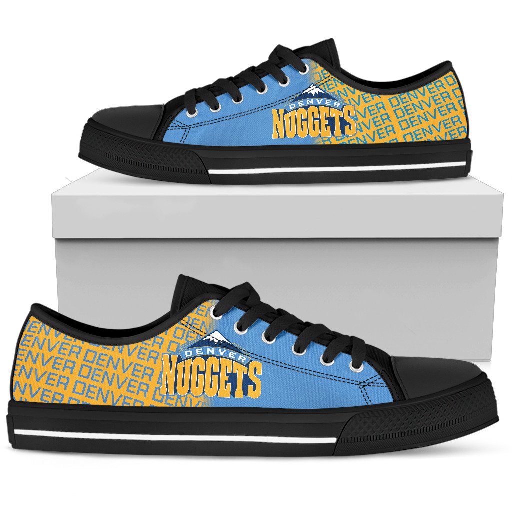 Ideafootwear Denver Nuggets Low Top Canvas Sneakers Shoes For Men And Women