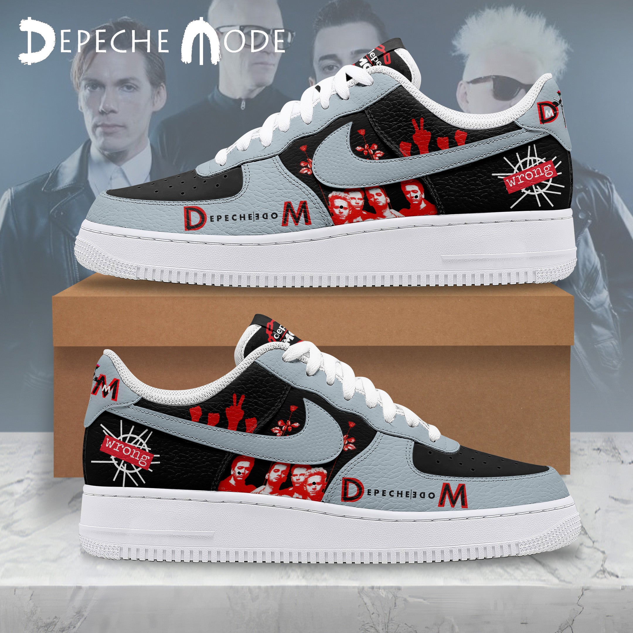 Ideafootwear Depeche Mode Air Low-Top Sneakers Shoes For Men And Women