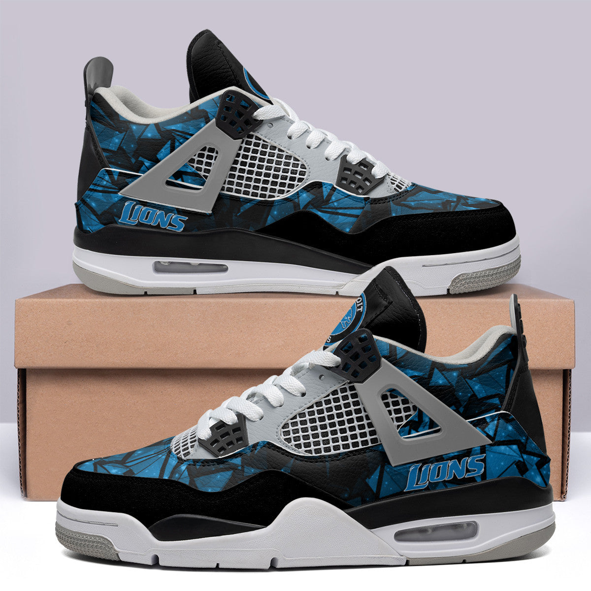 Ideafootwear Detroit Lions AJ4 Sneakers Shoes For Men And Women