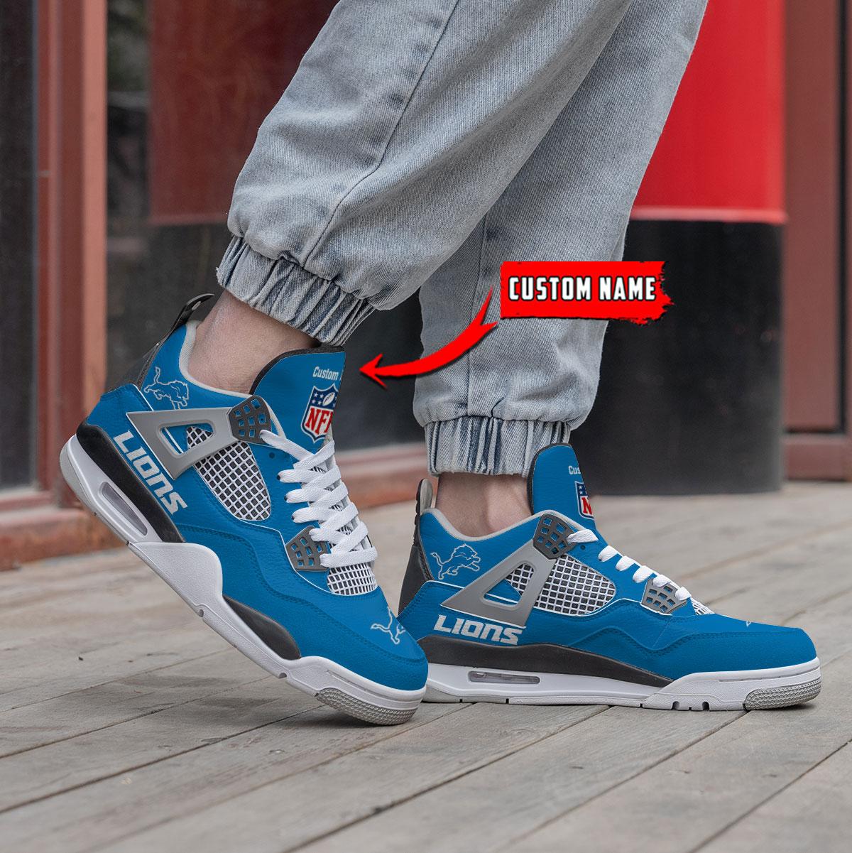Ideafootwear Detroit Lions AJ4 Sneakers Shoes For Men And Women