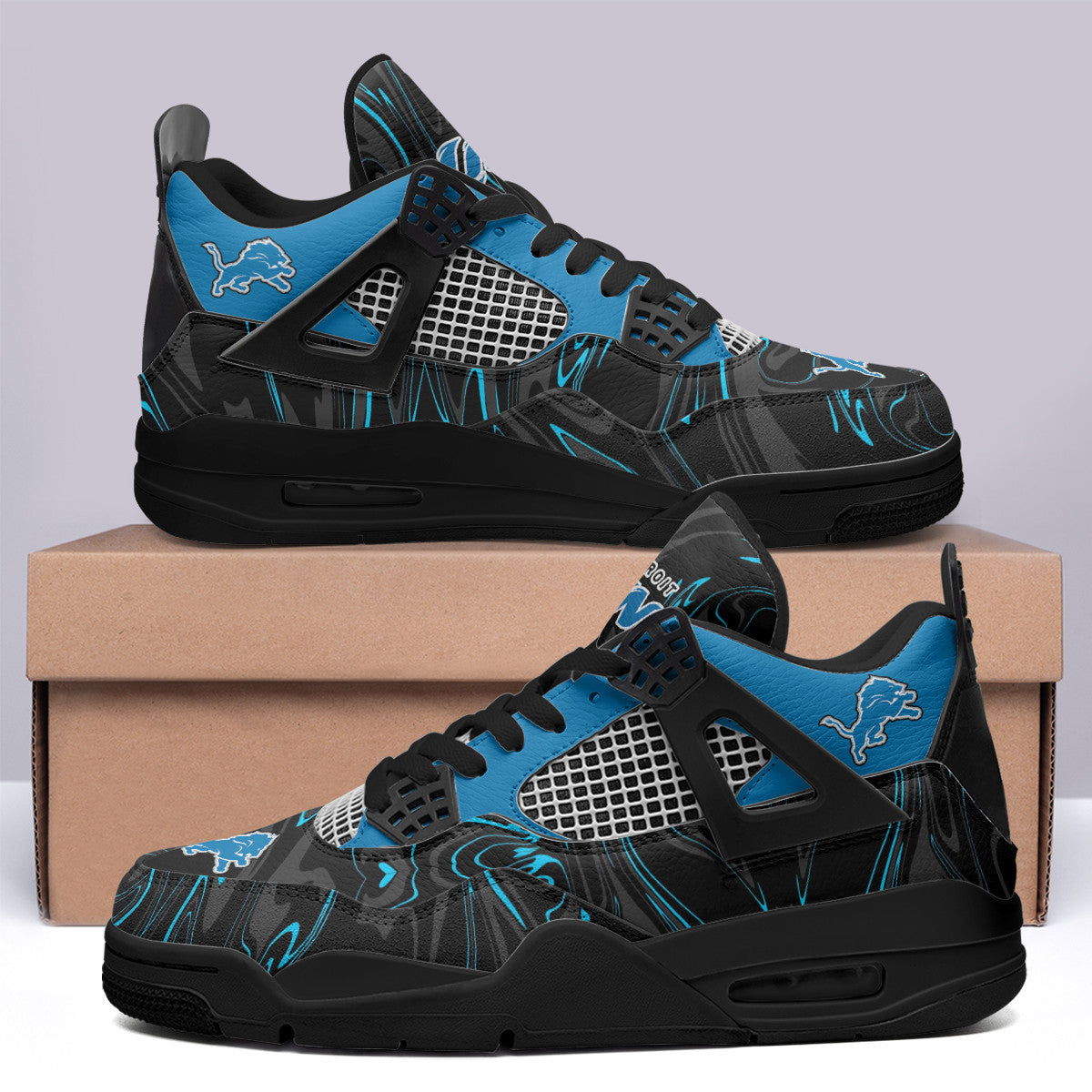Ideafootwear Detroit Lions AJ4 Sneakers Shoes For Men And Women
