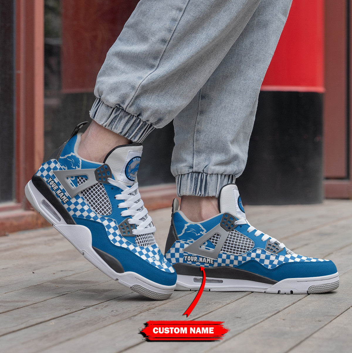 Ideafootwear Detroit Lions AJ4 Sneakers Shoes For Men And Women