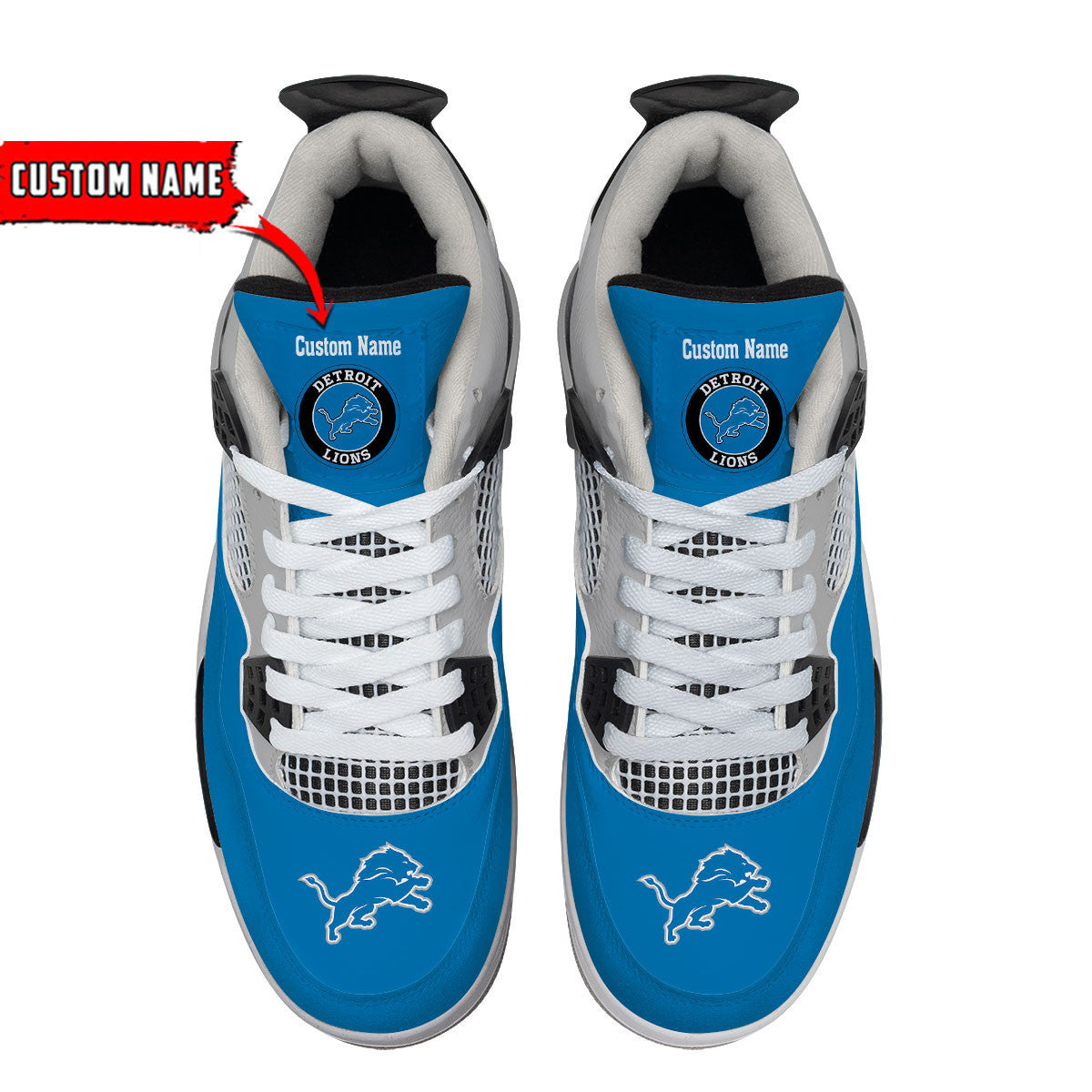 Ideafootwear Detroit Lions AJ4 Sneakers Shoes For Men And Women