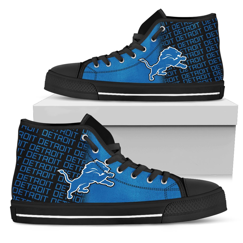 Ideafootwear Detroit Lions High Top Canvas Sneakers Shoes For Men And Women