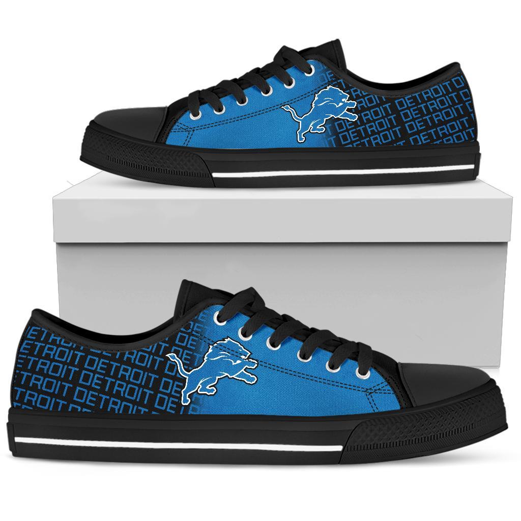 Ideafootwear Detroit Lions Low Top Canvas Sneakers Shoes For Men And Women