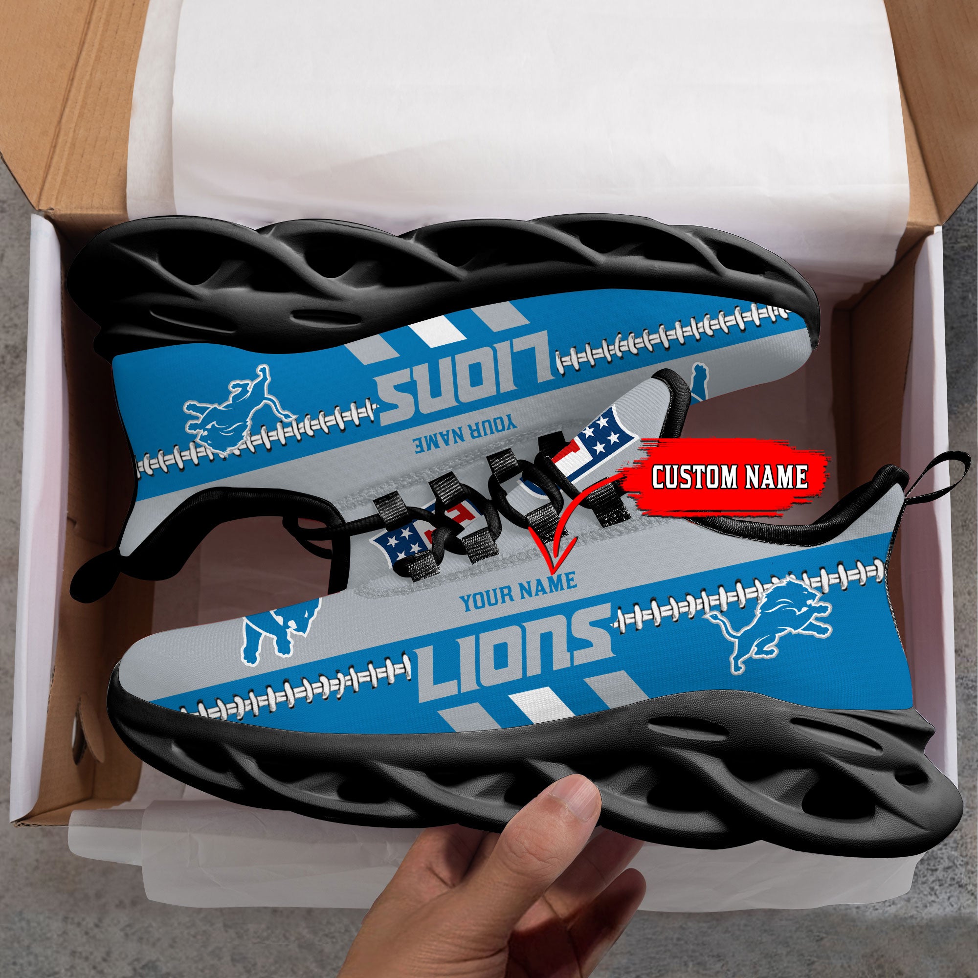 Ideafootwear Detroit Lions Max Soul Shoes Sneakers For Men And Women