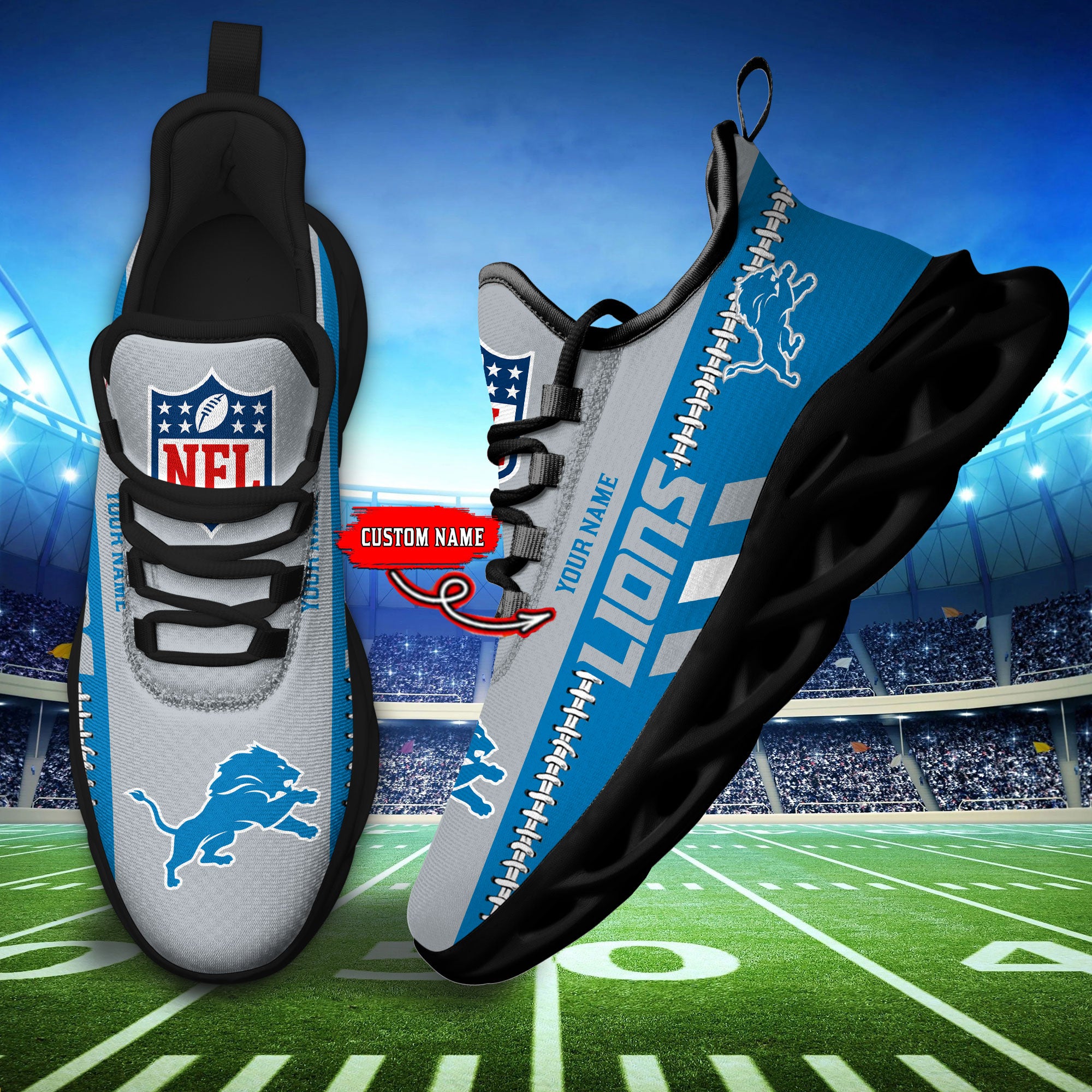 Ideafootwear Detroit Lions Max Soul Shoes Sneakers For Men And Women