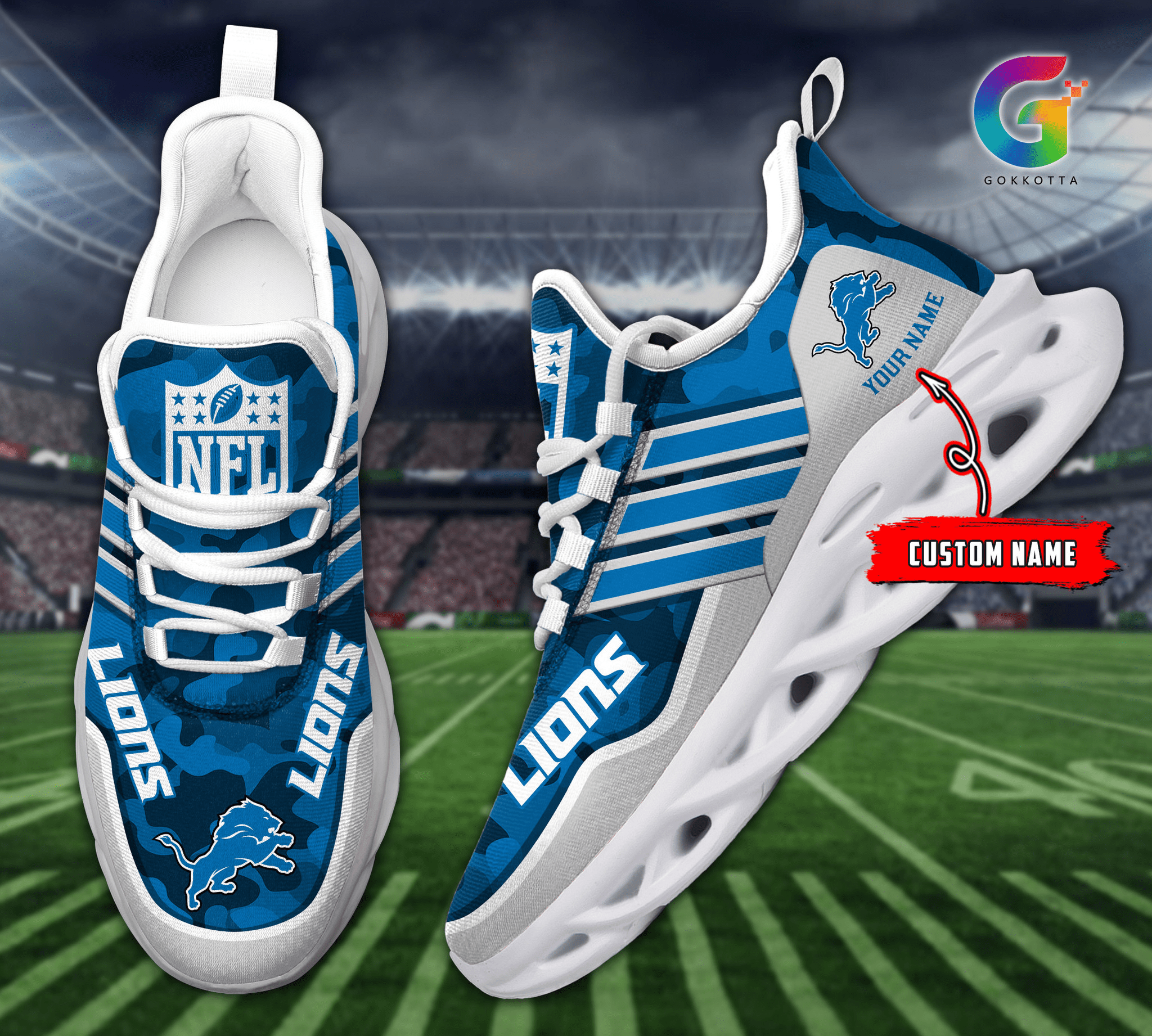 Ideafootwear Detroit Lions Max Soul Shoes Sneakers For Men And Women
