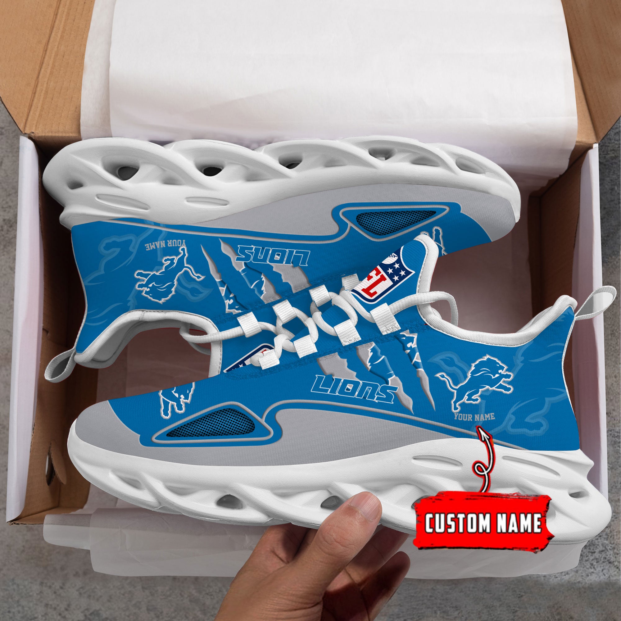 Ideafootwear Detroit Lions Max Soul Shoes Sneakers For Men And Women