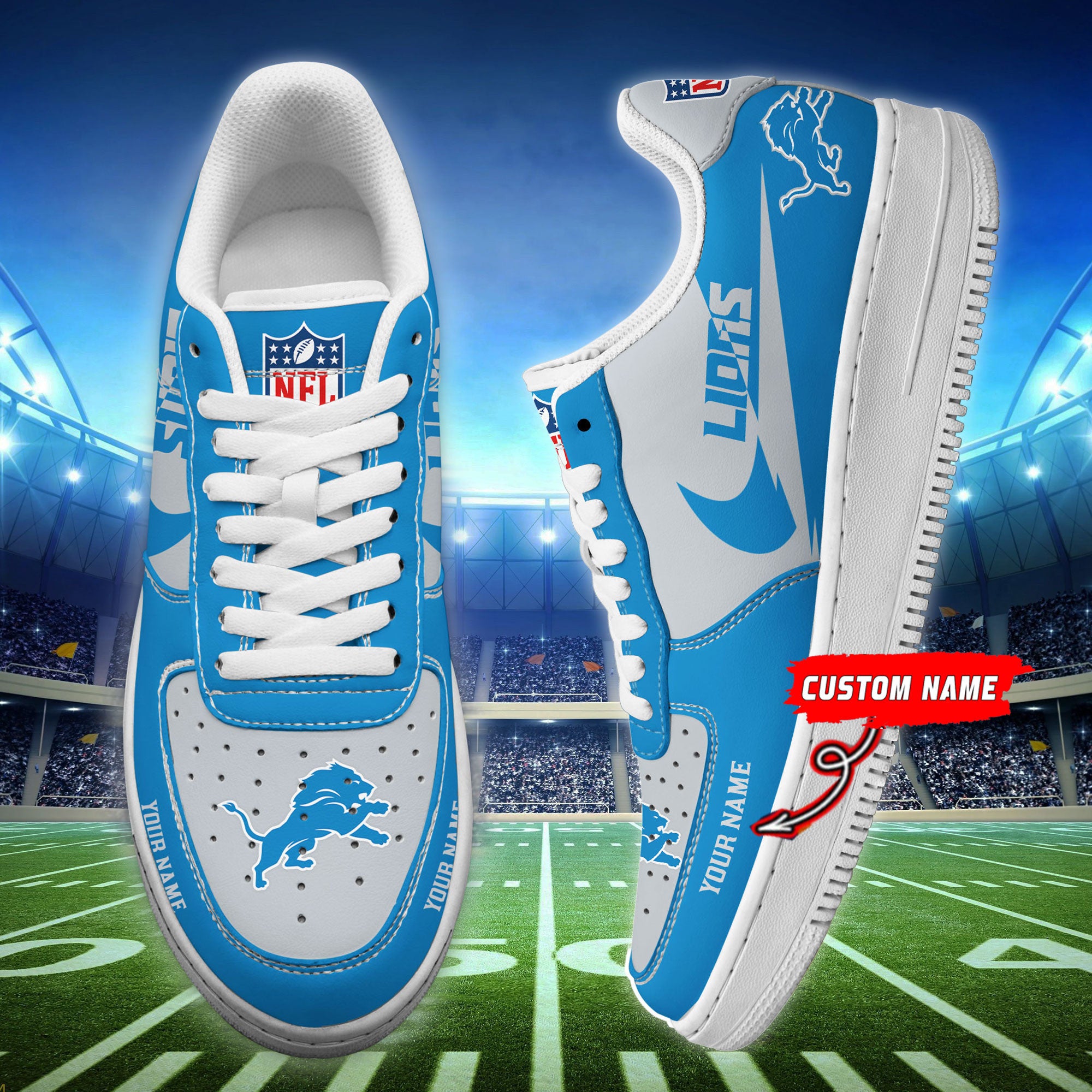 Ideafootwear Detroit Lions NFL Air Low-Top Sneakers Shoes For Men And Women