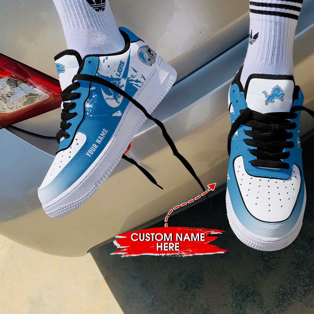 Ideafootwear Detroit Lions NFL Air Low-Top Sneakers Shoes For Men And Women