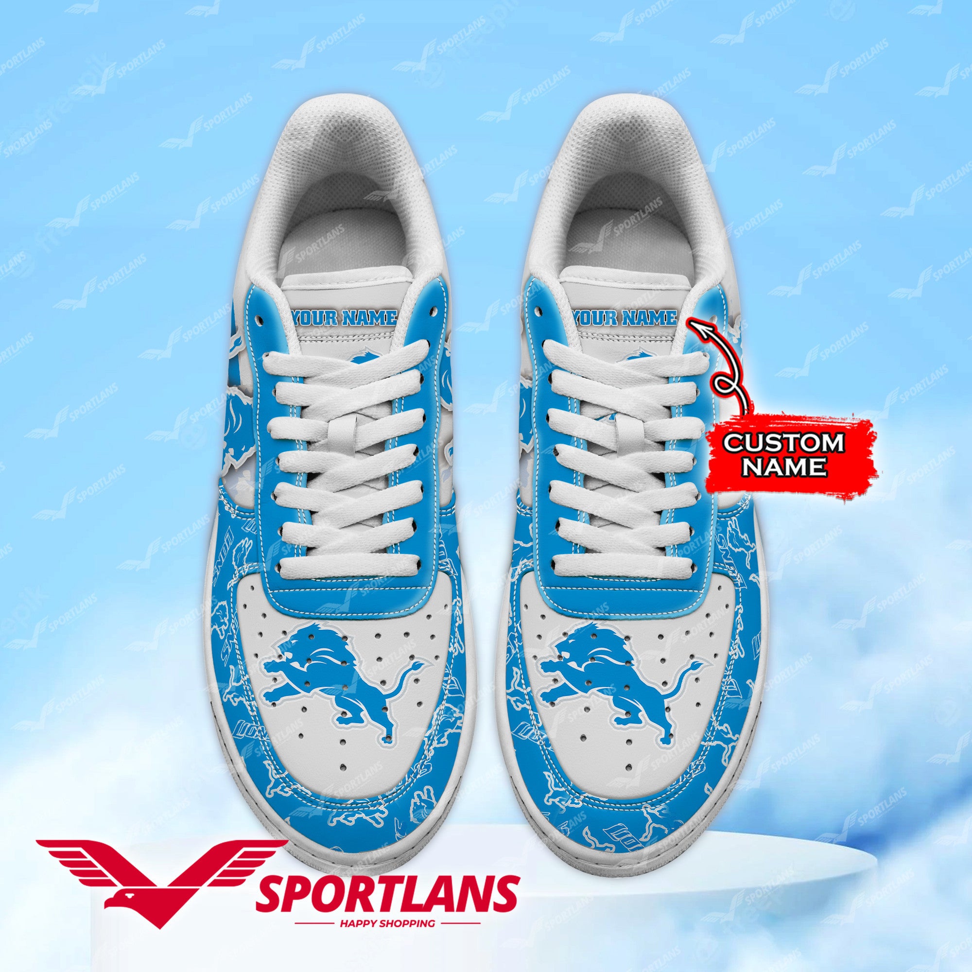 Ideafootwear Detroit Lions NFL Air Low-Top Sneakers Shoes For Men And Women