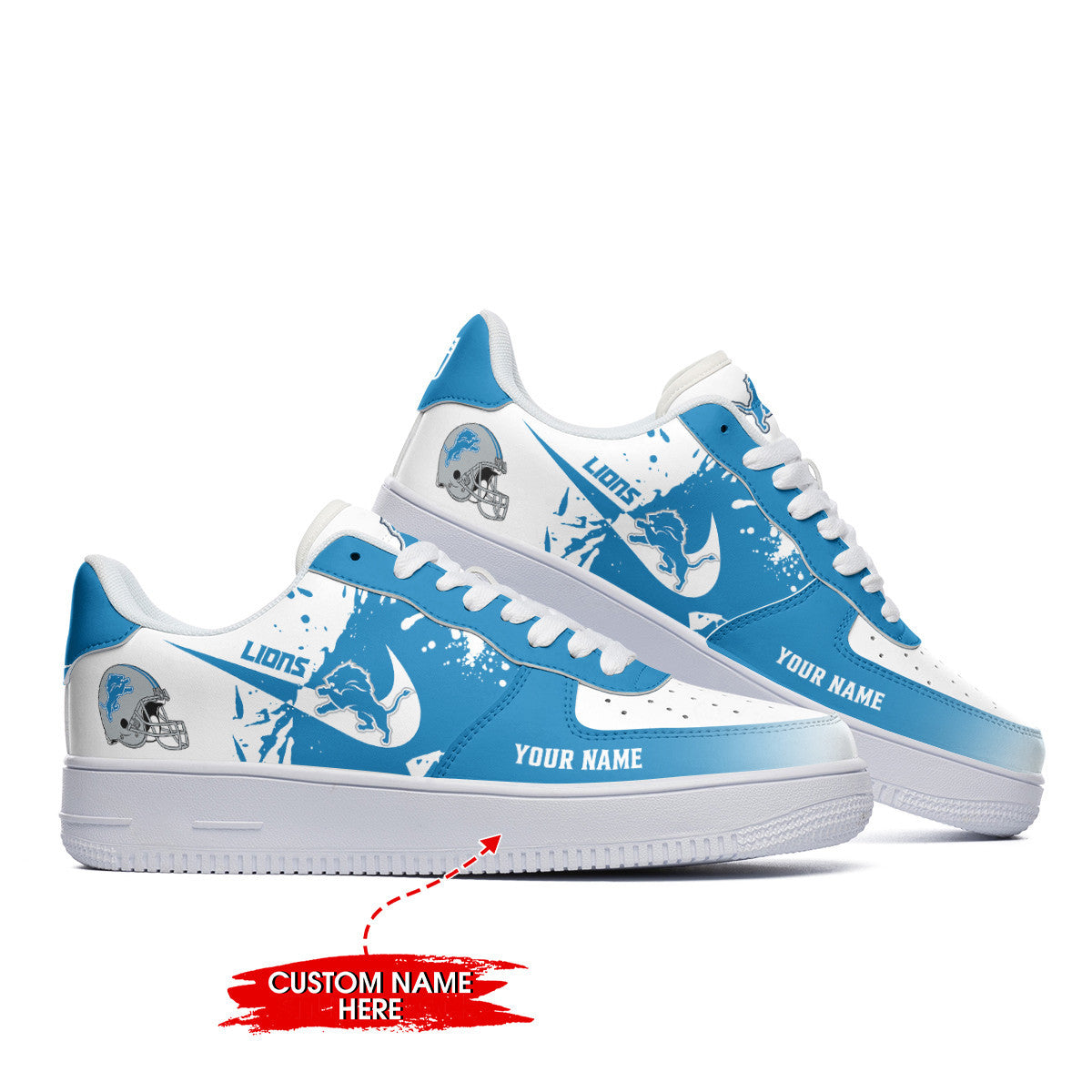Ideafootwear Detroit Lions NFL Air Low-Top Sneakers Shoes For Men And Women