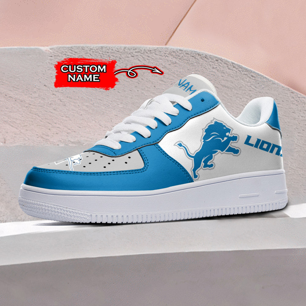 Ideafootwear Detroit Lions NFL Air Low-Top Sneakers Shoes For Men And Women