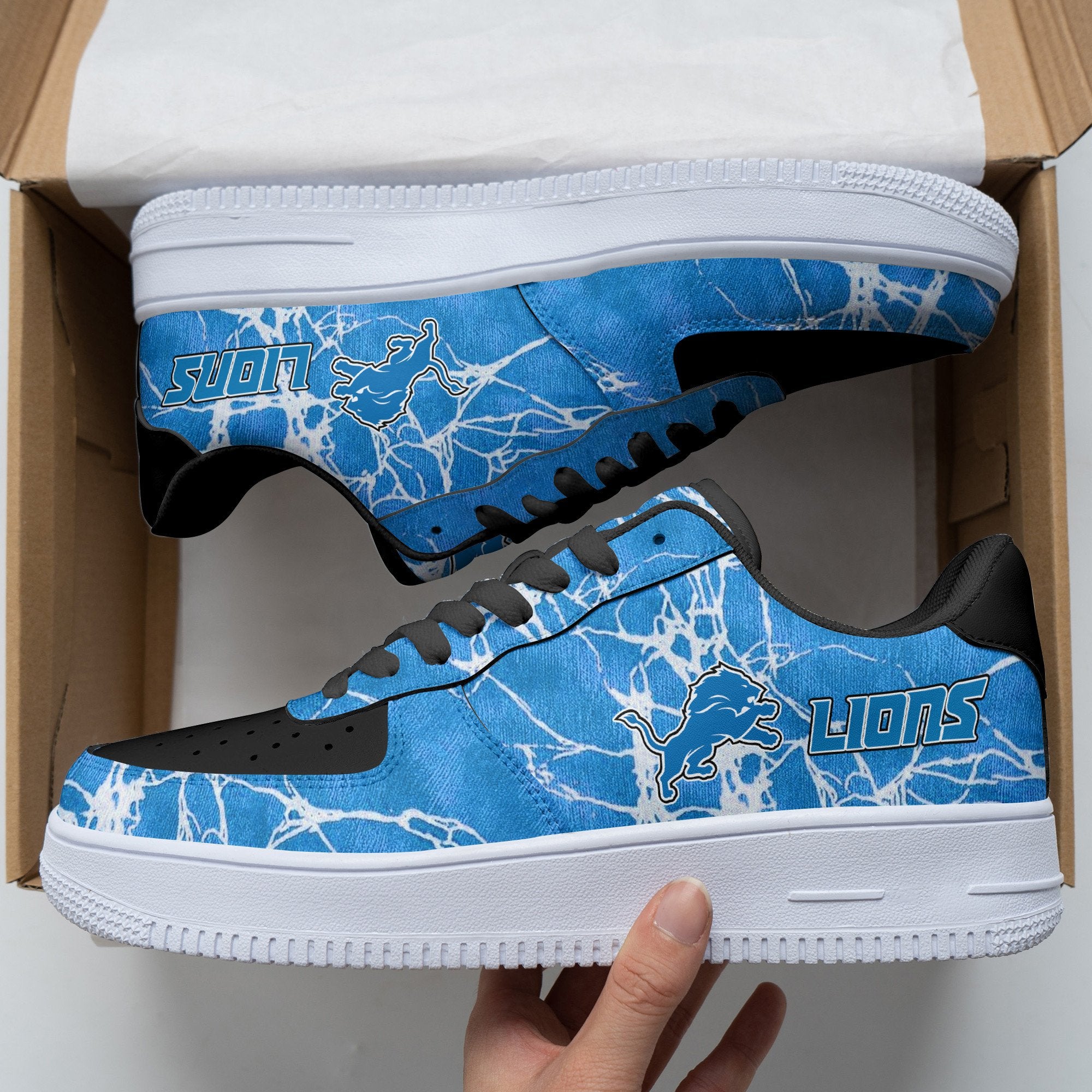 Ideafootwear Detroit Lions NFL Air Low-Top Sneakers Shoes For Men And Women
