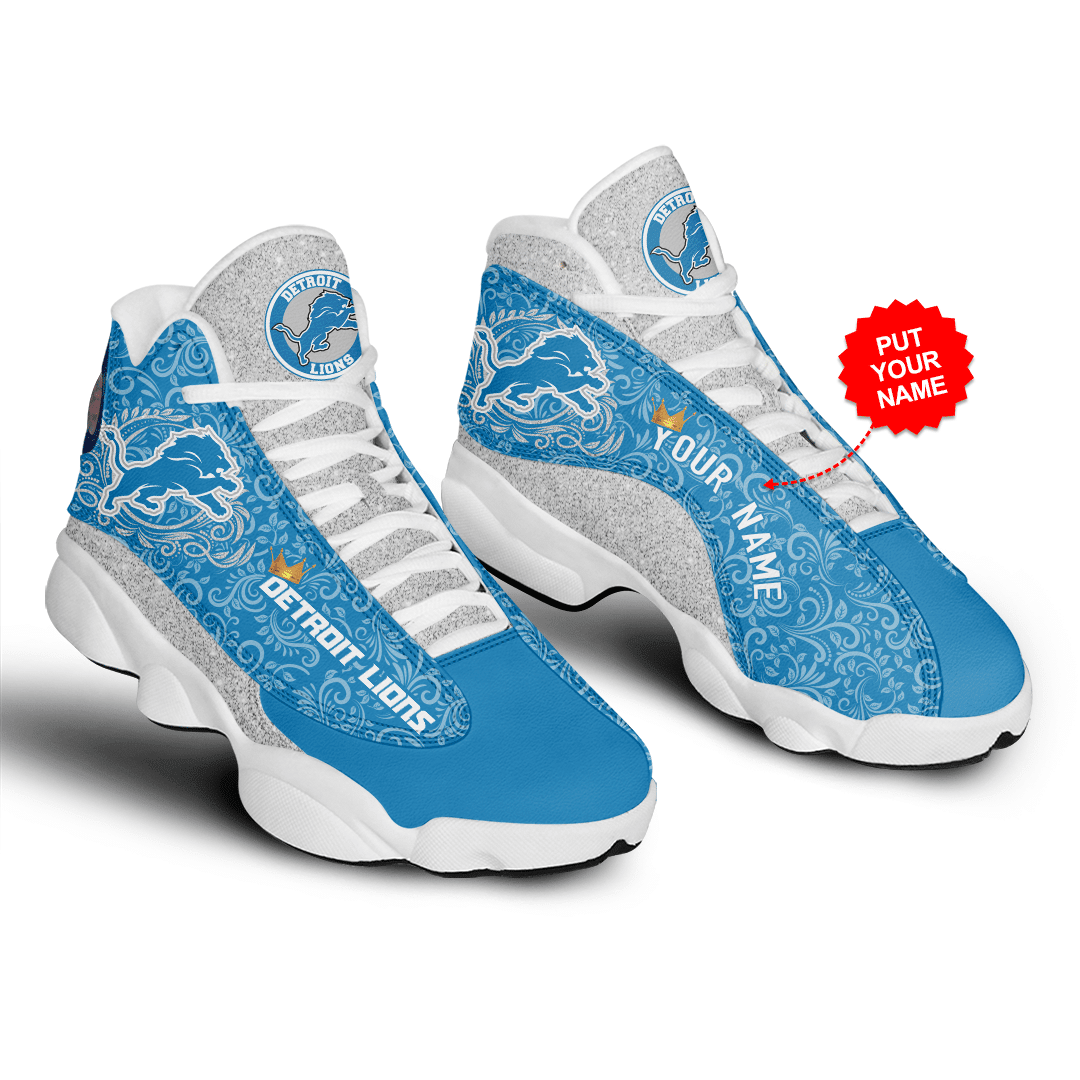 Ideafootwear Detroit Lions NFL AJ13 Sneakers Shoes For Men And Women