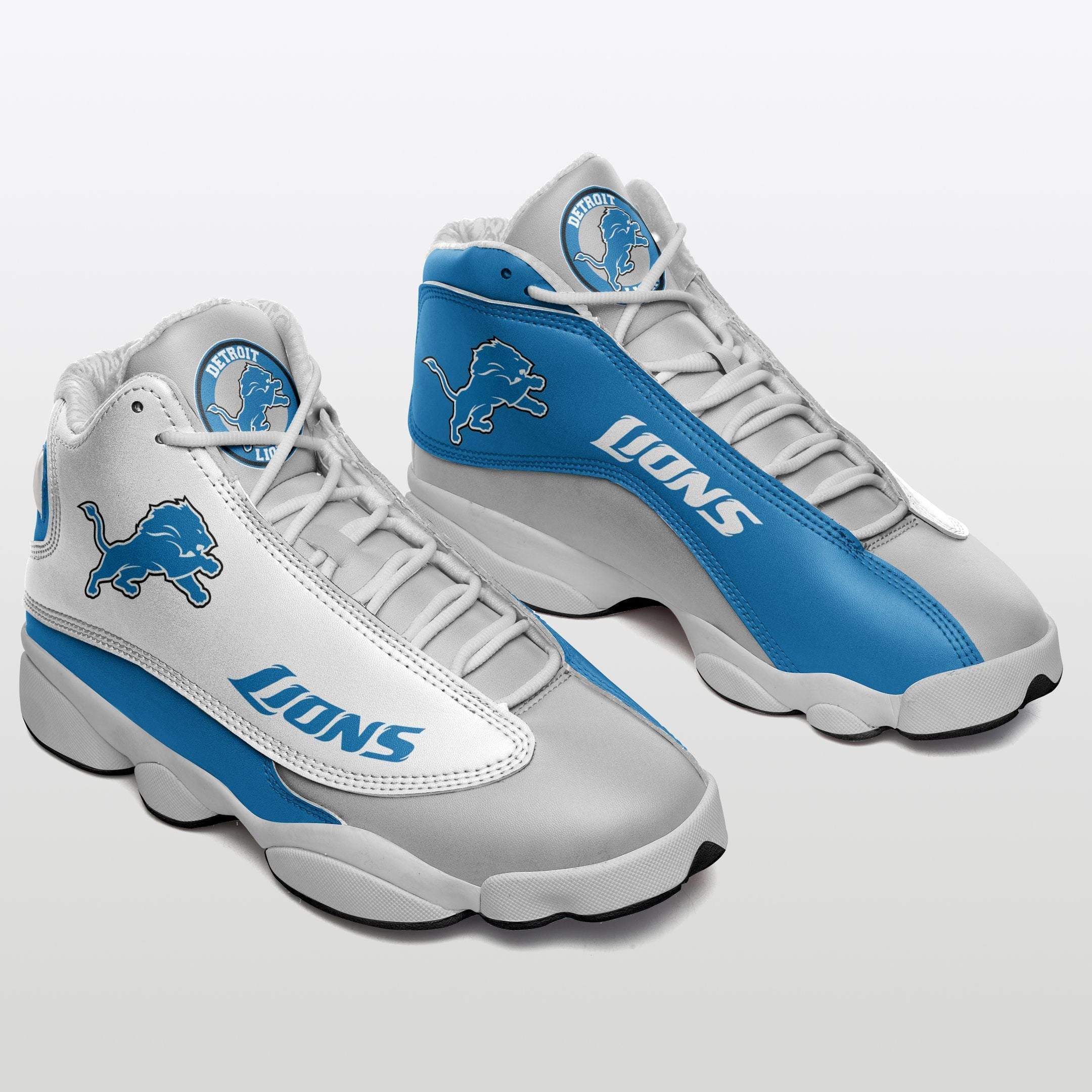 Ideafootwear Detroit Lions NFL AJ13 Sneakers Shoes For Men And Women