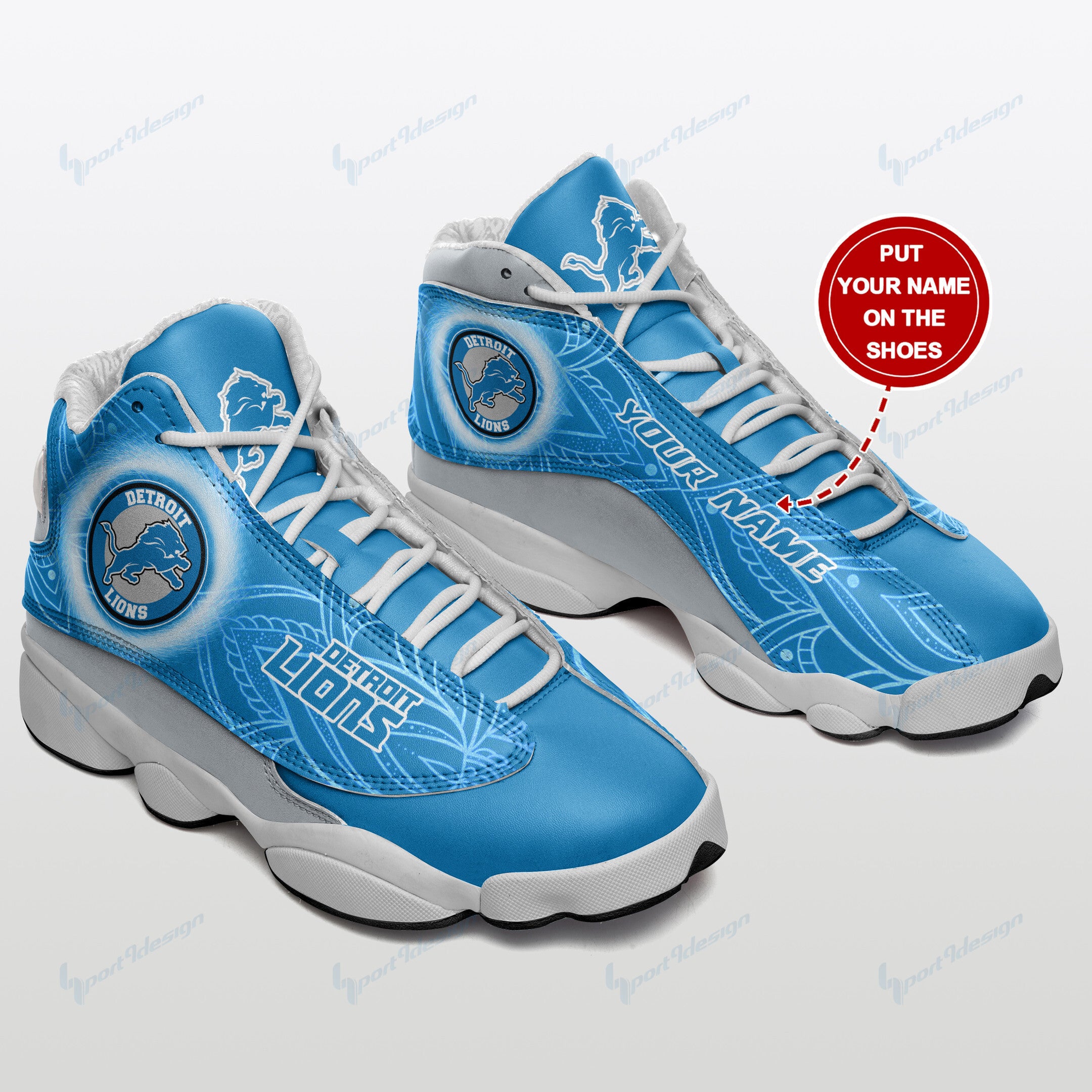 Ideafootwear Detroit Lions NFL AJ13 Sneakers Shoes For Men And Women