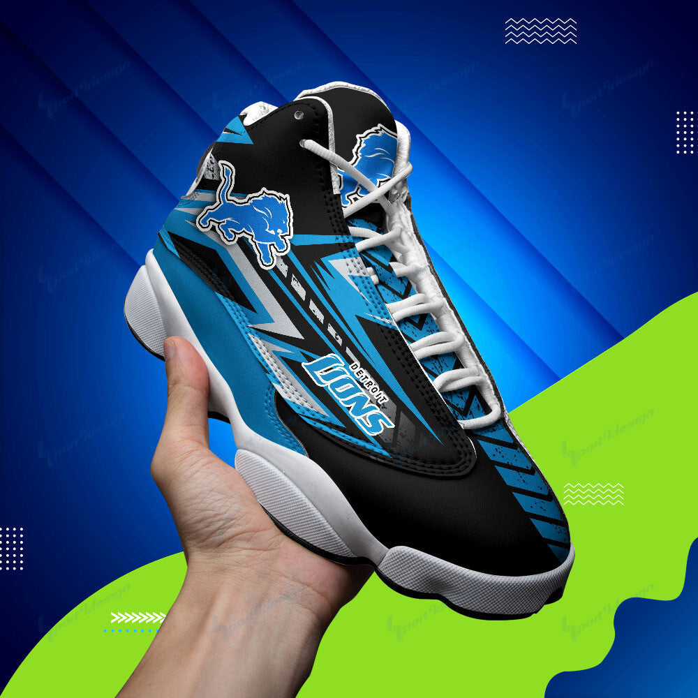 Ideafootwear Detroit Lions NFL AJ13 Sneakers Shoes For Men And Women