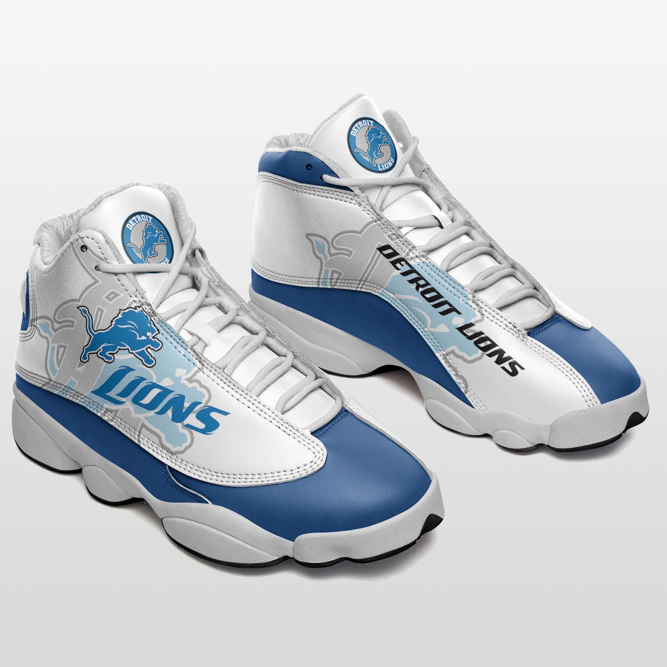 Ideafootwear Detroit Lions NFL AJ13 Sneakers Shoes For Men And Women