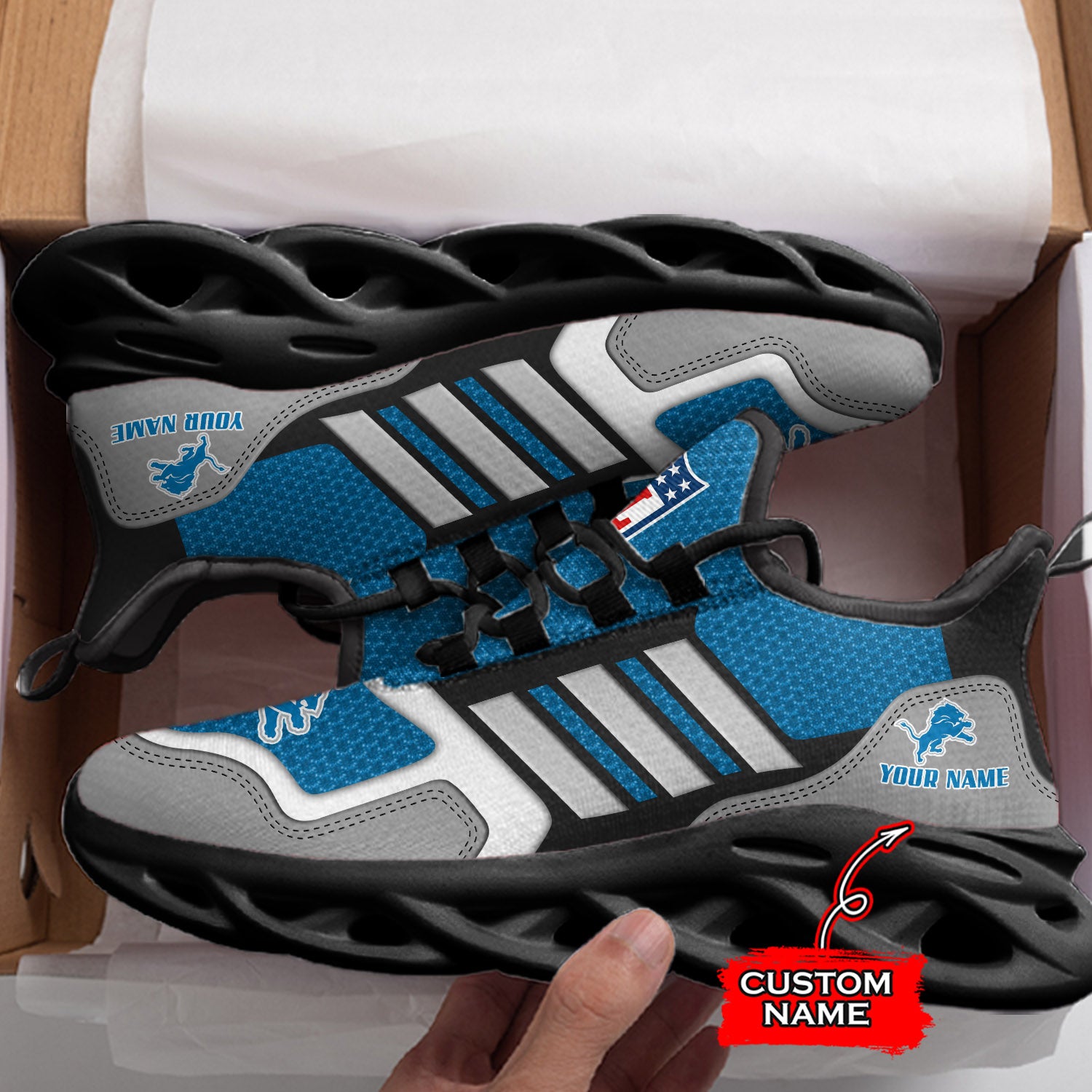 Ideafootwear Detroit Lions NFL Max Soul Shoes Sneakers For Men And Women