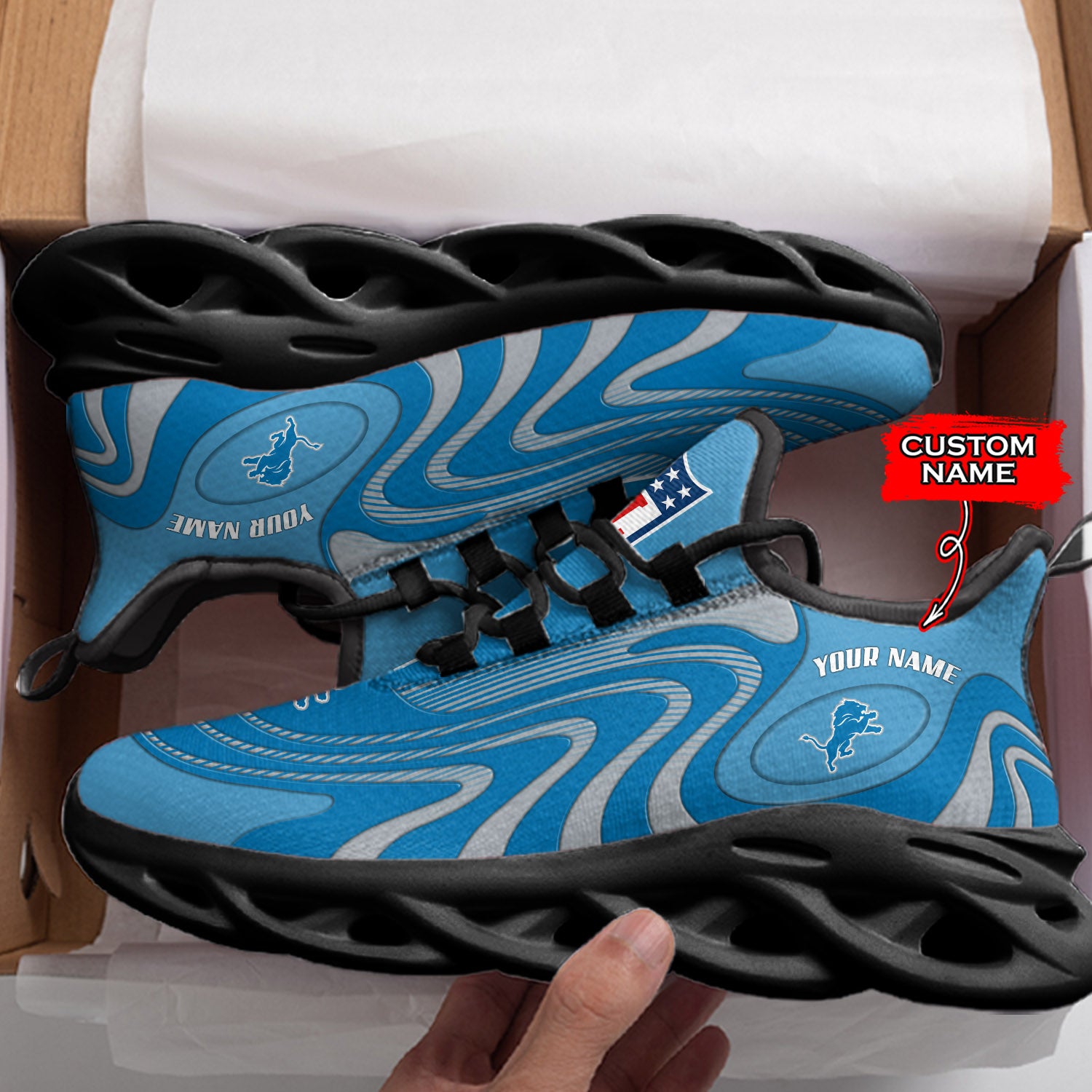 Ideafootwear Detroit Lions NFL Max Soul Shoes Sneakers For Men And Women