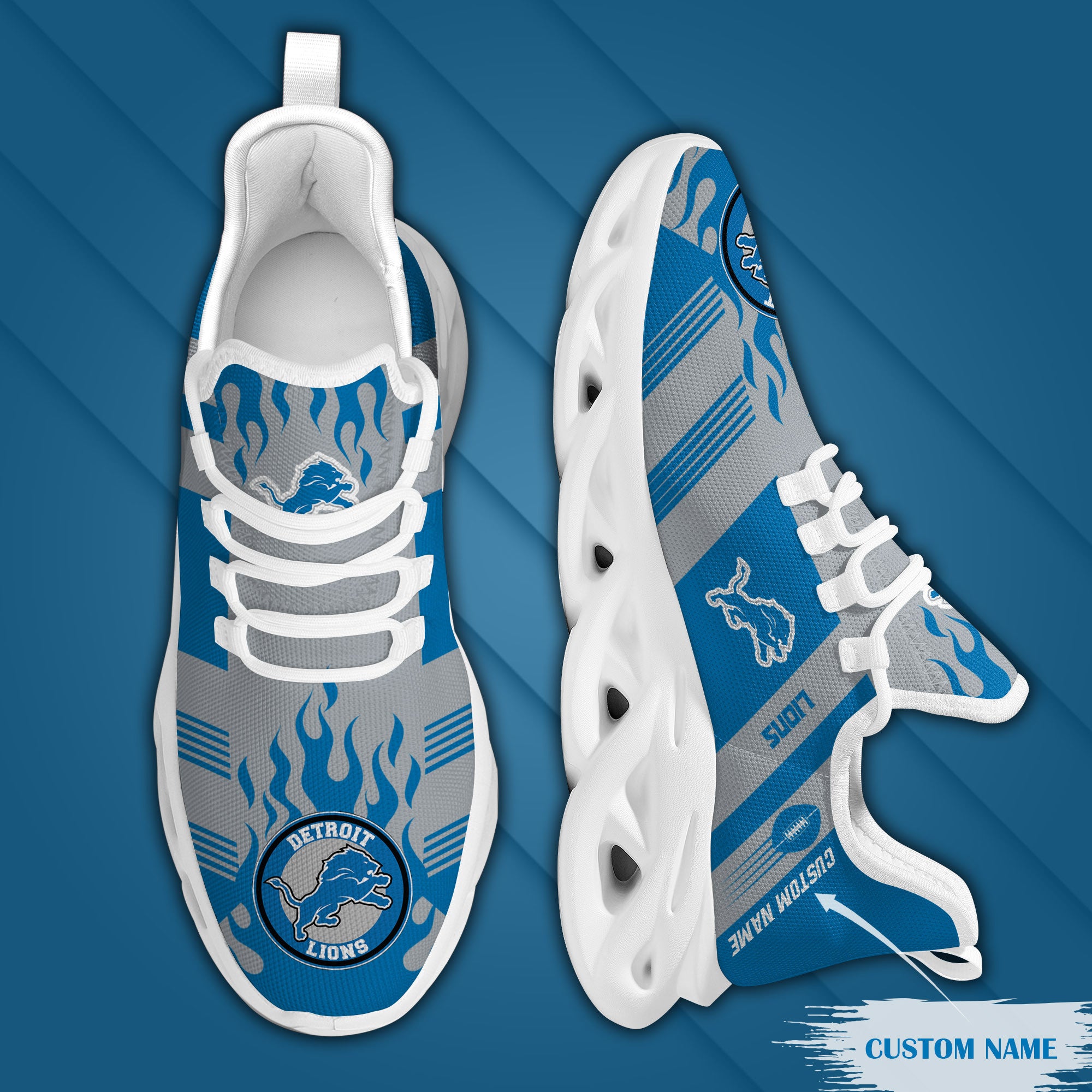 Ideafootwear Detroit Lions NFL Max Soul Shoes Sneakers For Men And Women