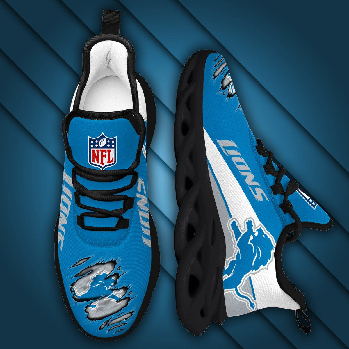 Ideafootwear Detroit Lions NFL Max Soul Shoes Sneakers For Men And Women