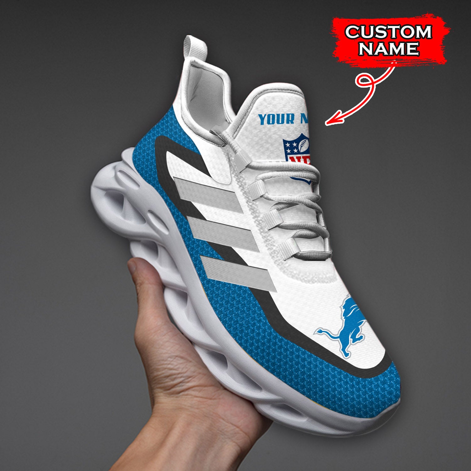 Ideafootwear Detroit Lions NFL Max Soul Shoes Sneakers For Men And Women