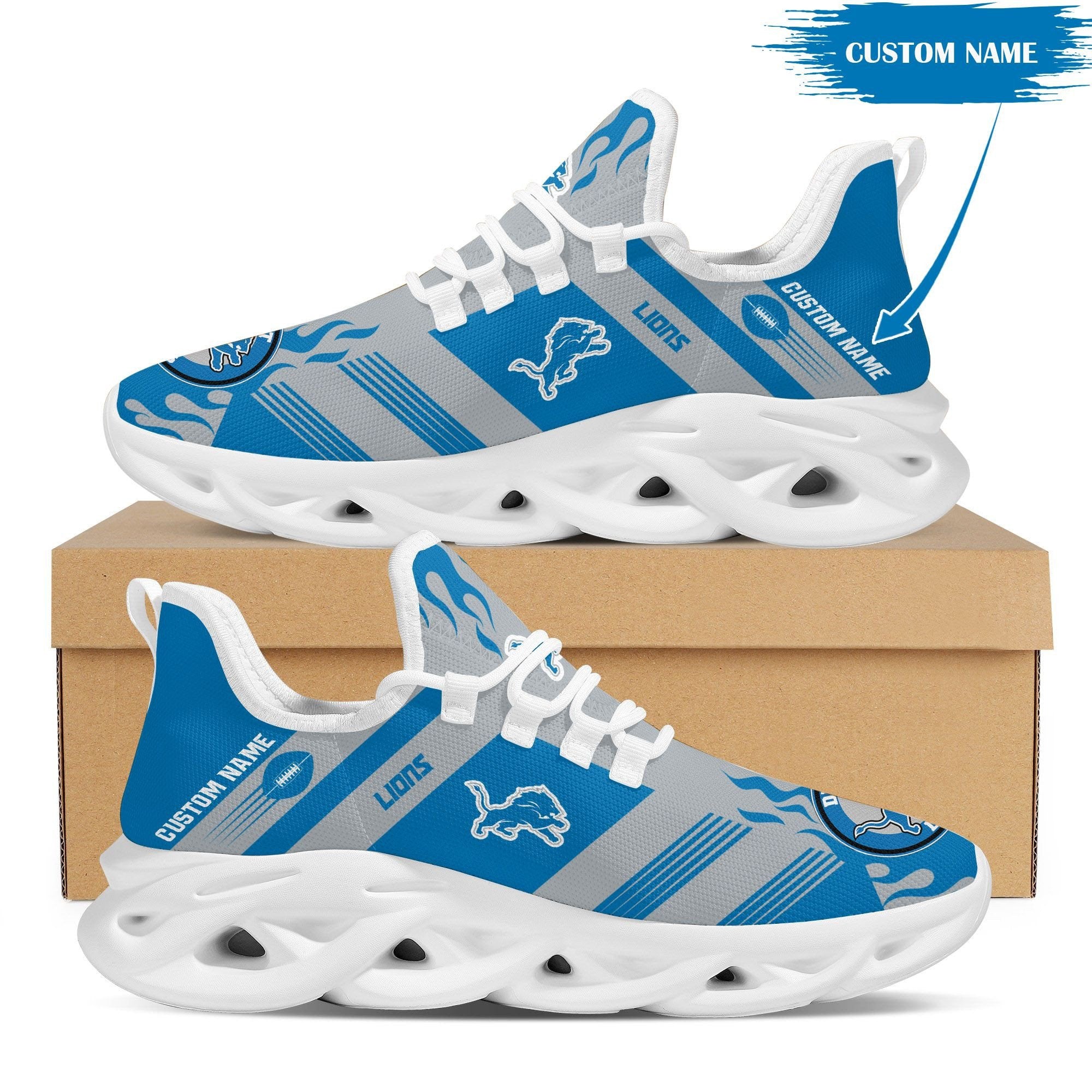 Ideafootwear Detroit Lions NFL Max Soul Shoes Sneakers For Men And Women