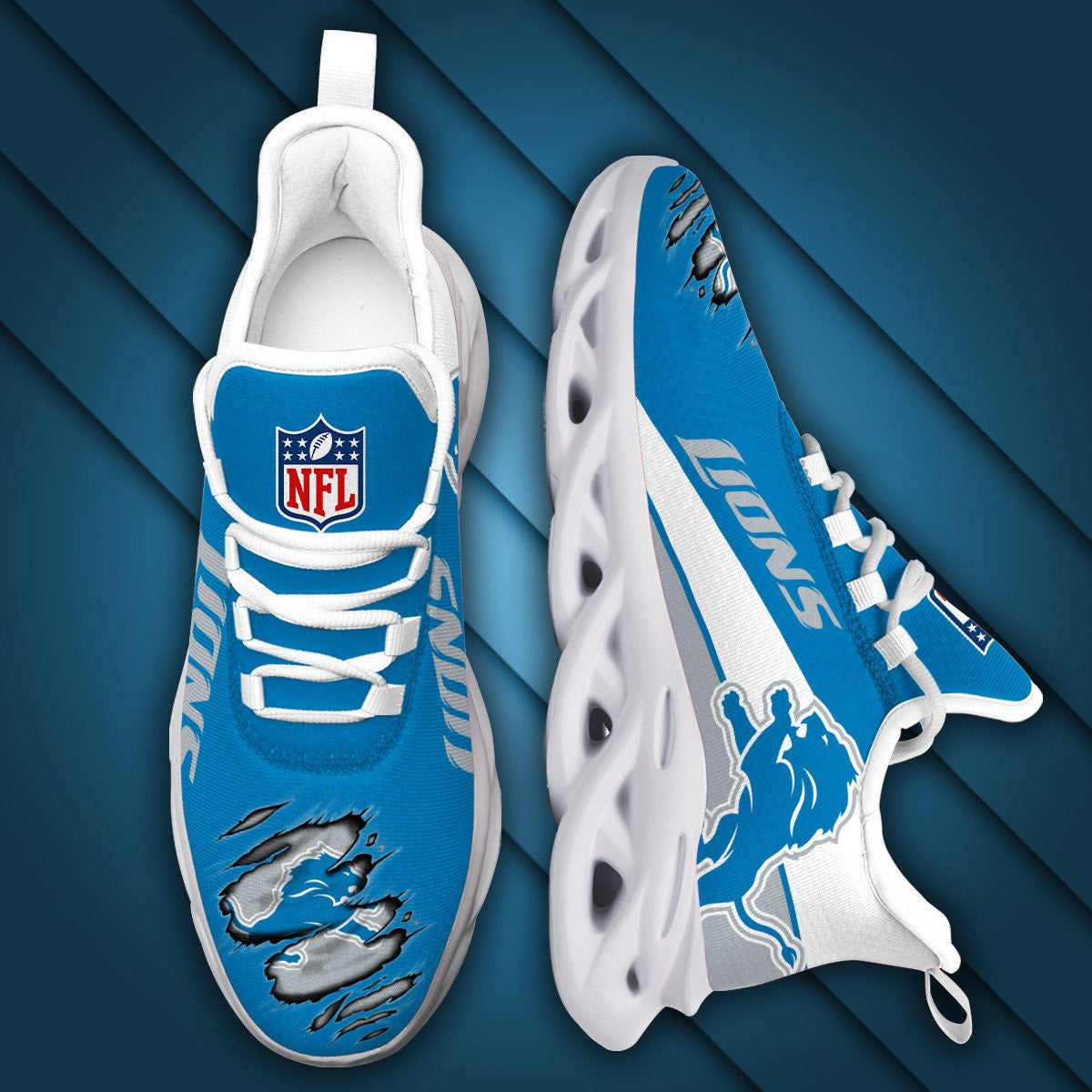 Ideafootwear Detroit Lions NFL Max Soul Shoes Sneakers For Men And Women