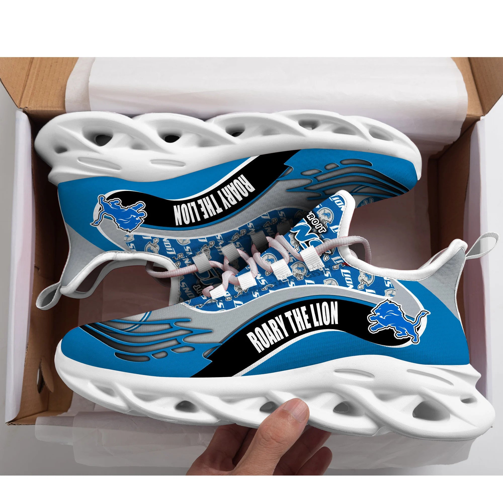 Ideafootwear Detroit Lions NFL Max Soul Shoes Sneakers For Men And Women