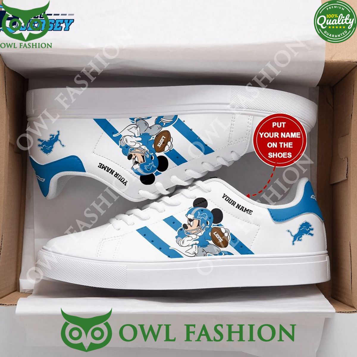 Ideafootwear Detroit Lions Skate Stan Shoes Sneakes For Men And Women