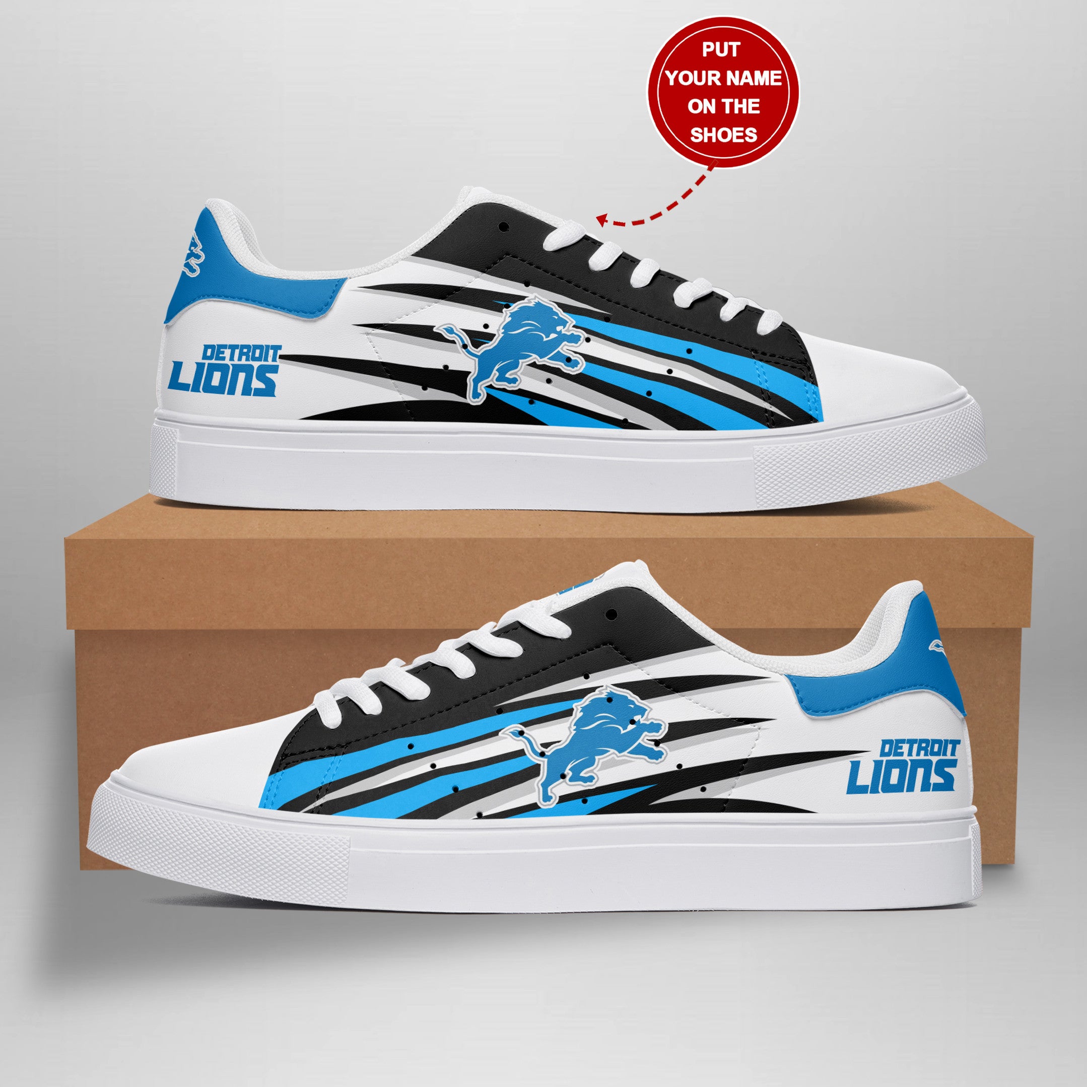 Ideafootwear Detroit Lions Skate Stan Shoes Sneakes For Men And Women