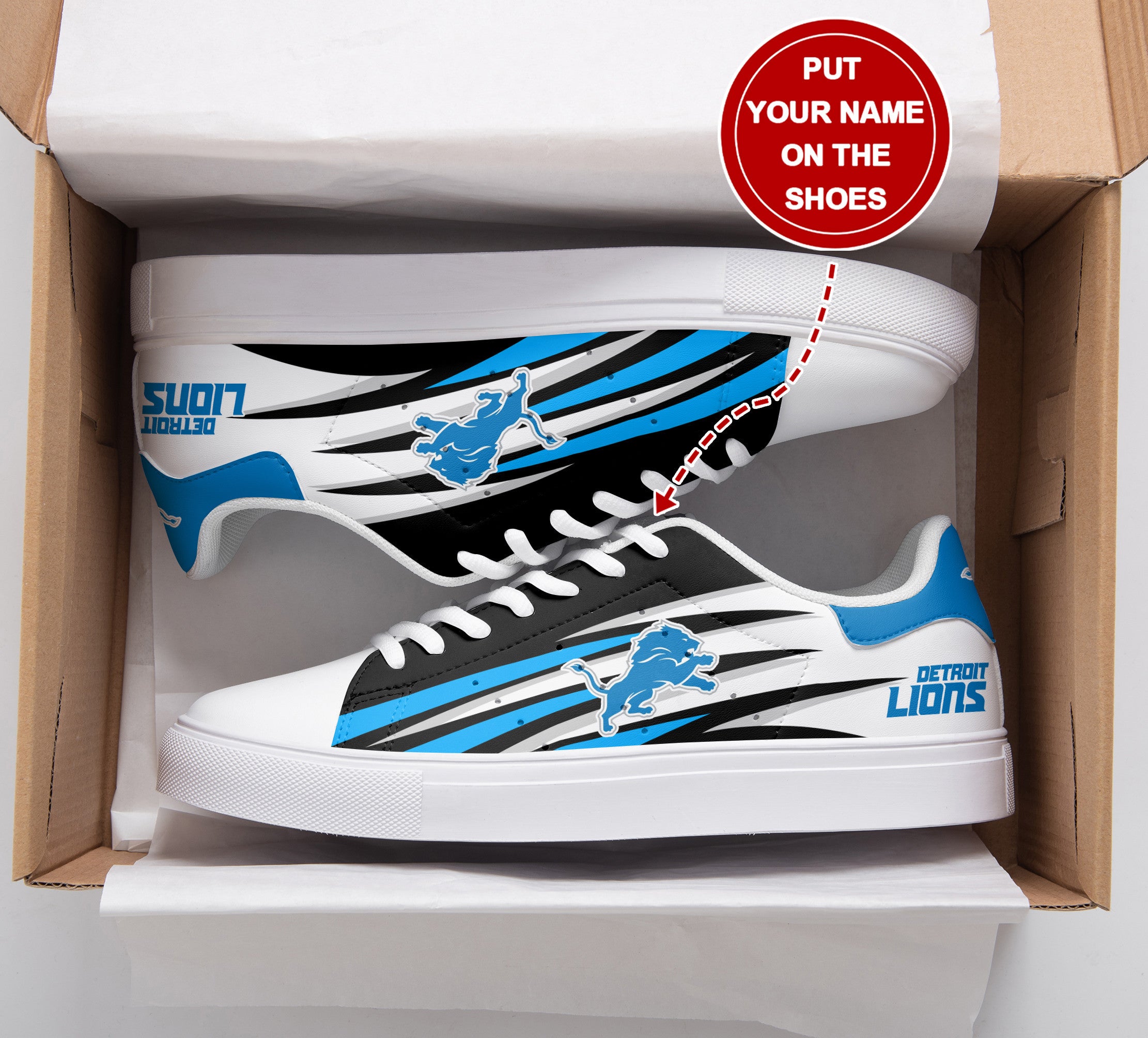 Ideafootwear Detroit Lions Skate Stan Shoes Sneakes For Men And Women