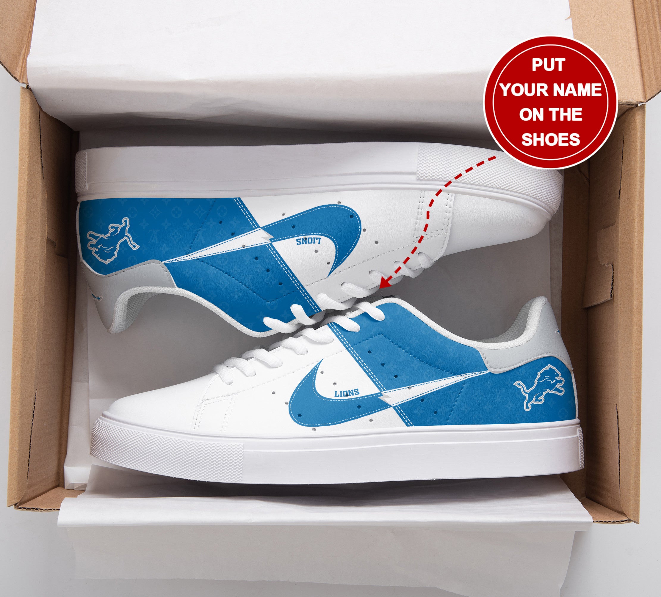 Ideafootwear Detroit Lions Skate Stan Shoes Sneakes For Men And Women