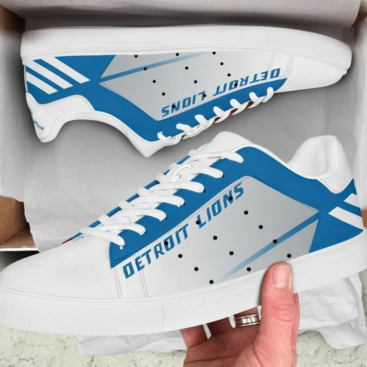 Ideafootwear Detroit Lions Skate Stan Shoes Sneakes For Men And Women
