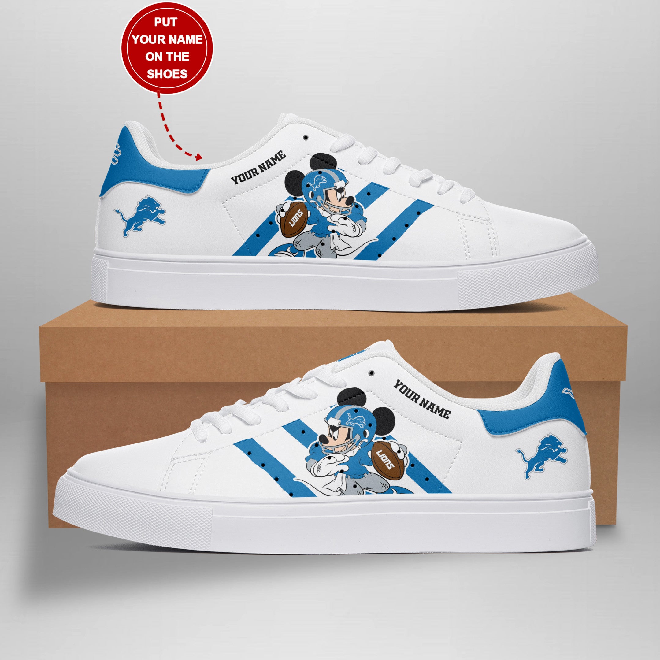 Ideafootwear Detroit Lions Skate Stan Shoes Sneakes For Men And Women