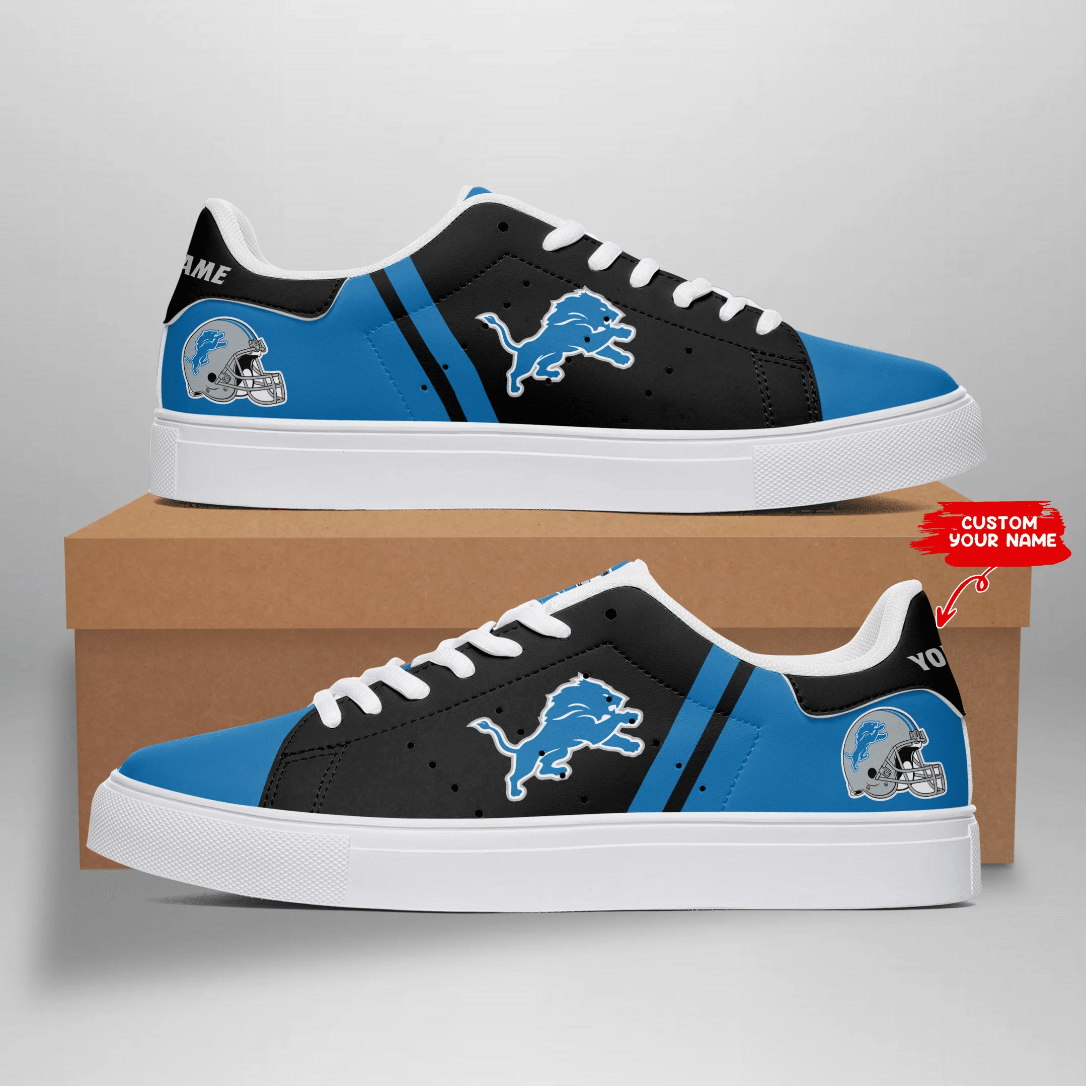 Ideafootwear Detroit Lions Skate Stan Shoes Sneakes For Men And Women