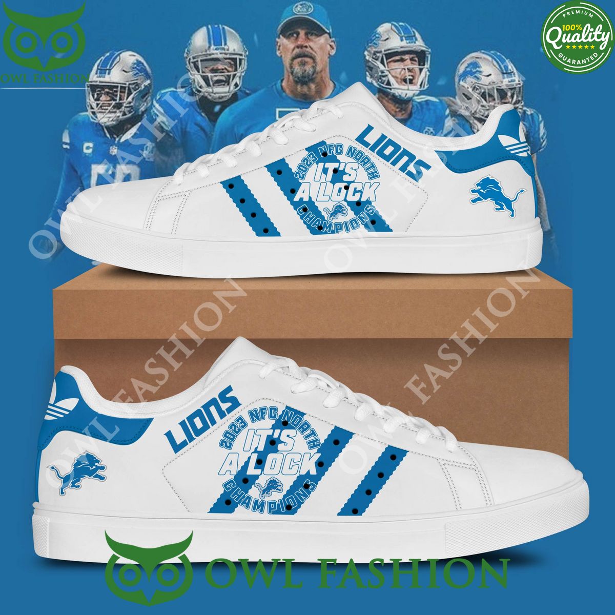 Ideafootwear Detroit Lions Skate Stan Shoes Sneakes For Men And Women