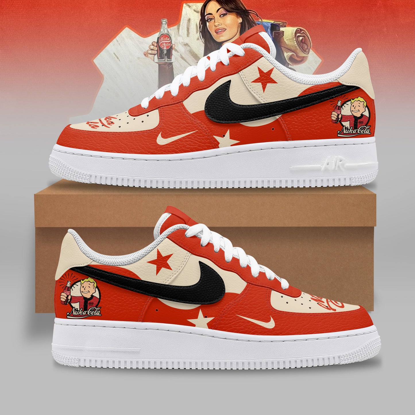 Ideafootwear Fallout Nuka Cola Air Low-Top Sneakers Shoes For Men And Women