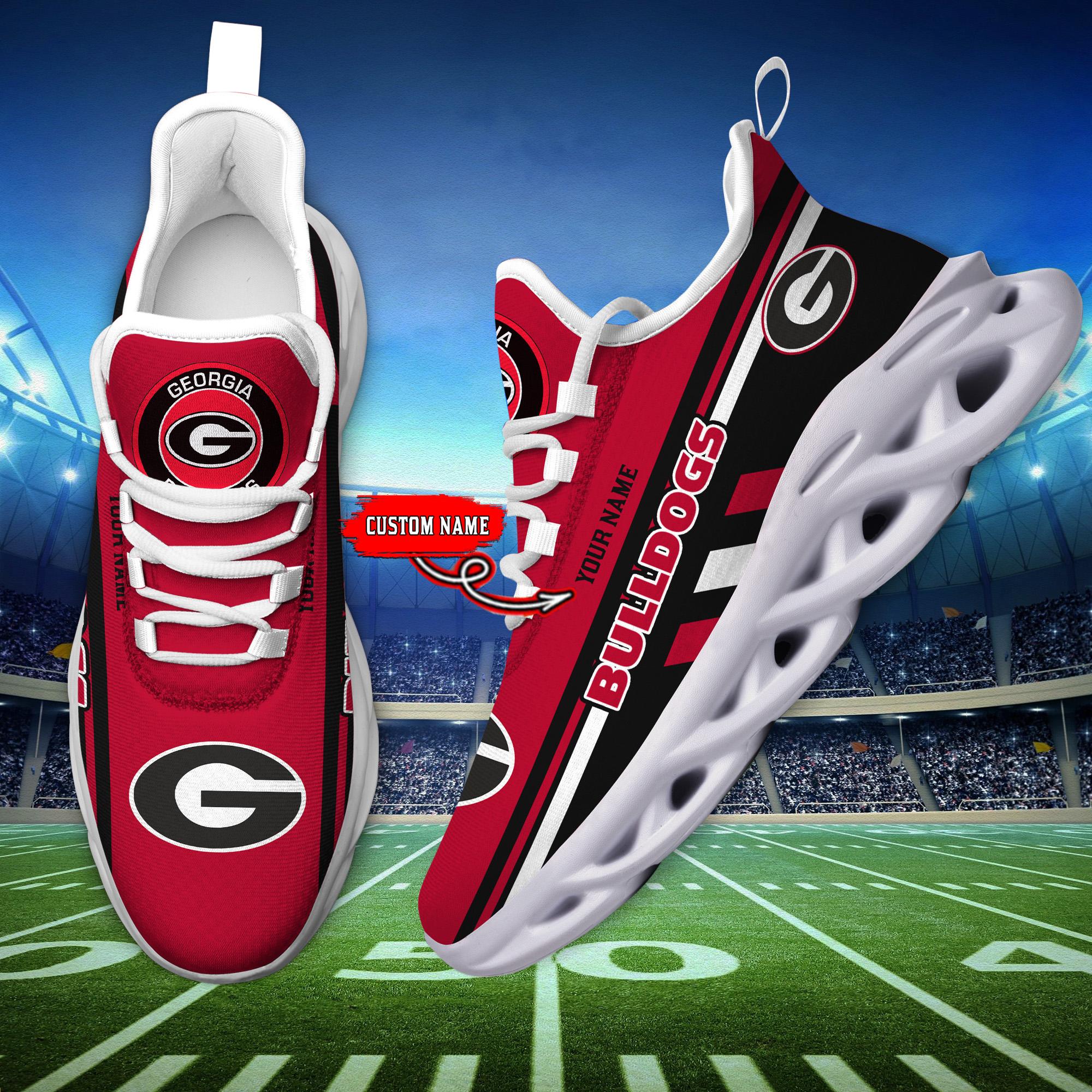 Ideafootwear Georgia Bulldogs Max Soul Shoes Sneakers For Men And Women